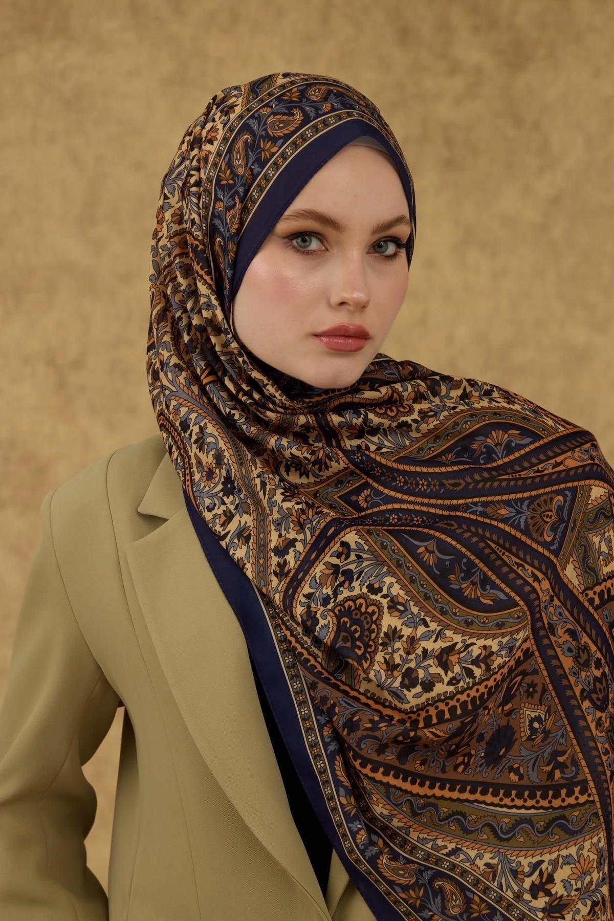 İpekhan Soft Şal Lacivert Haki 3051-10