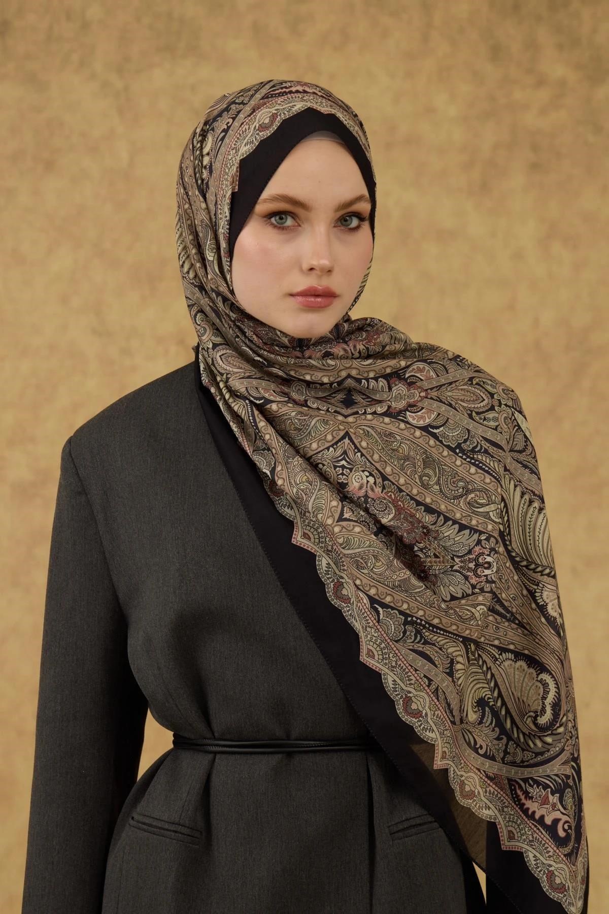 İpekhan Soft Şal Siyah Yeşil 3052-15
