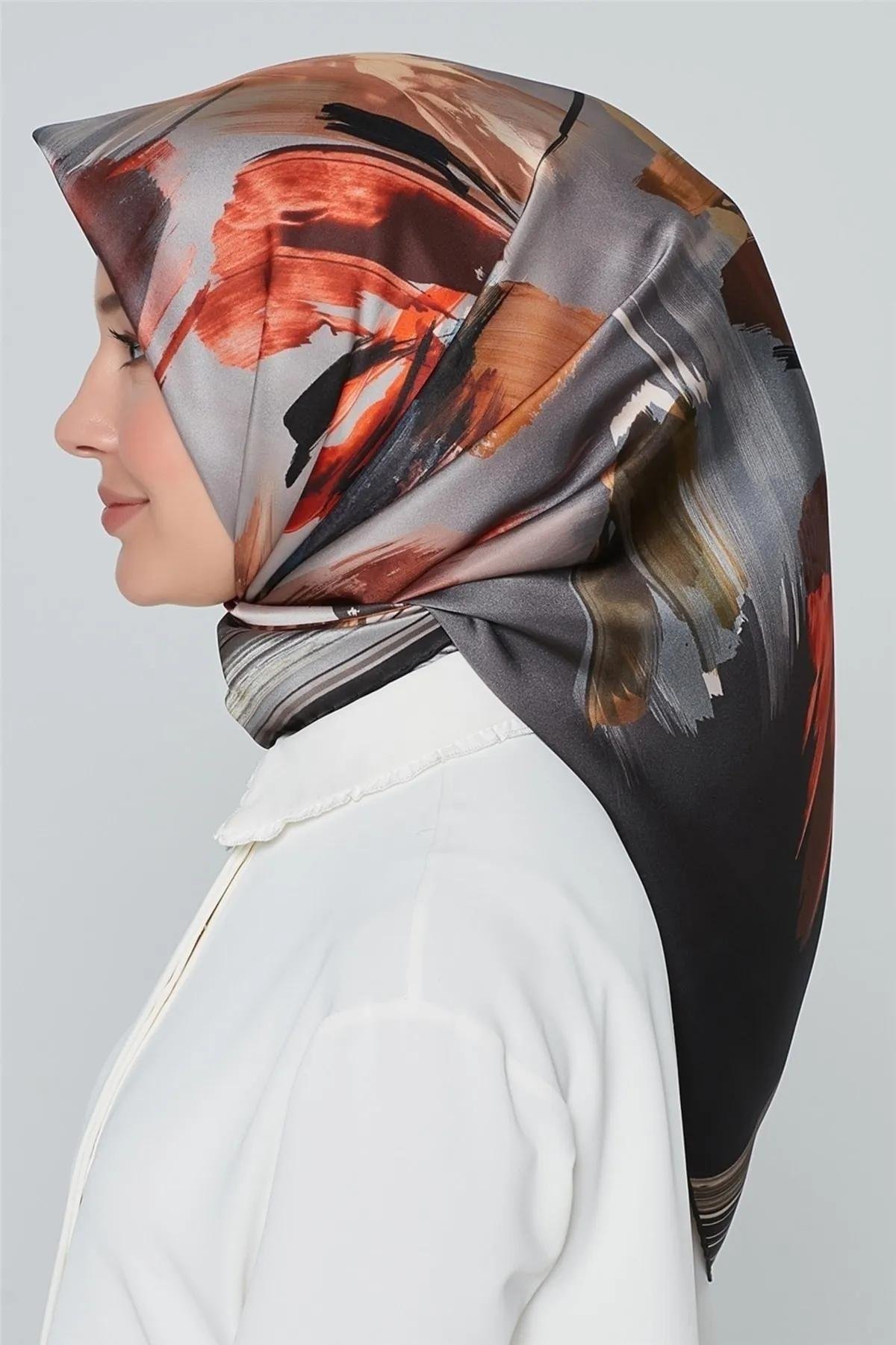 Kadın 8204d Twill Nostalji Ipek Eşarp