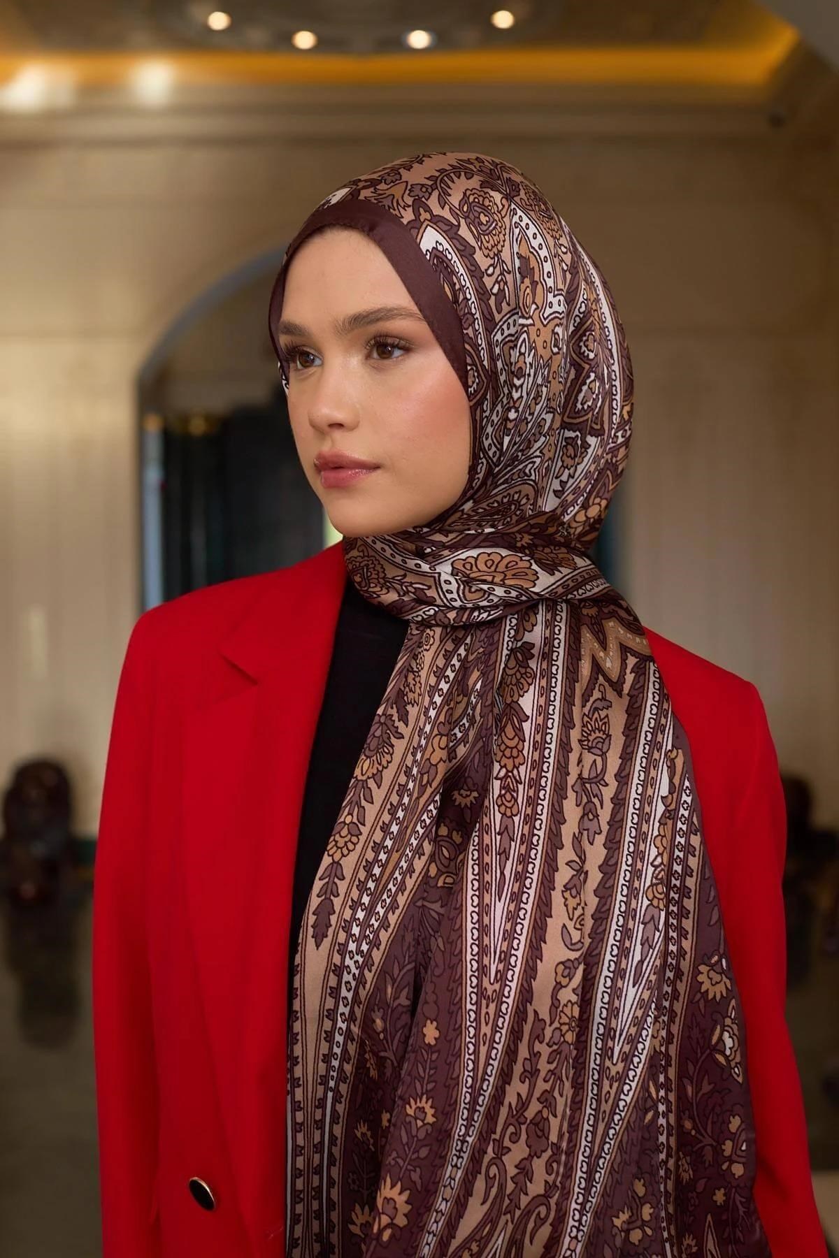 Kahverengi Hint Vual Şal - 5009-20
