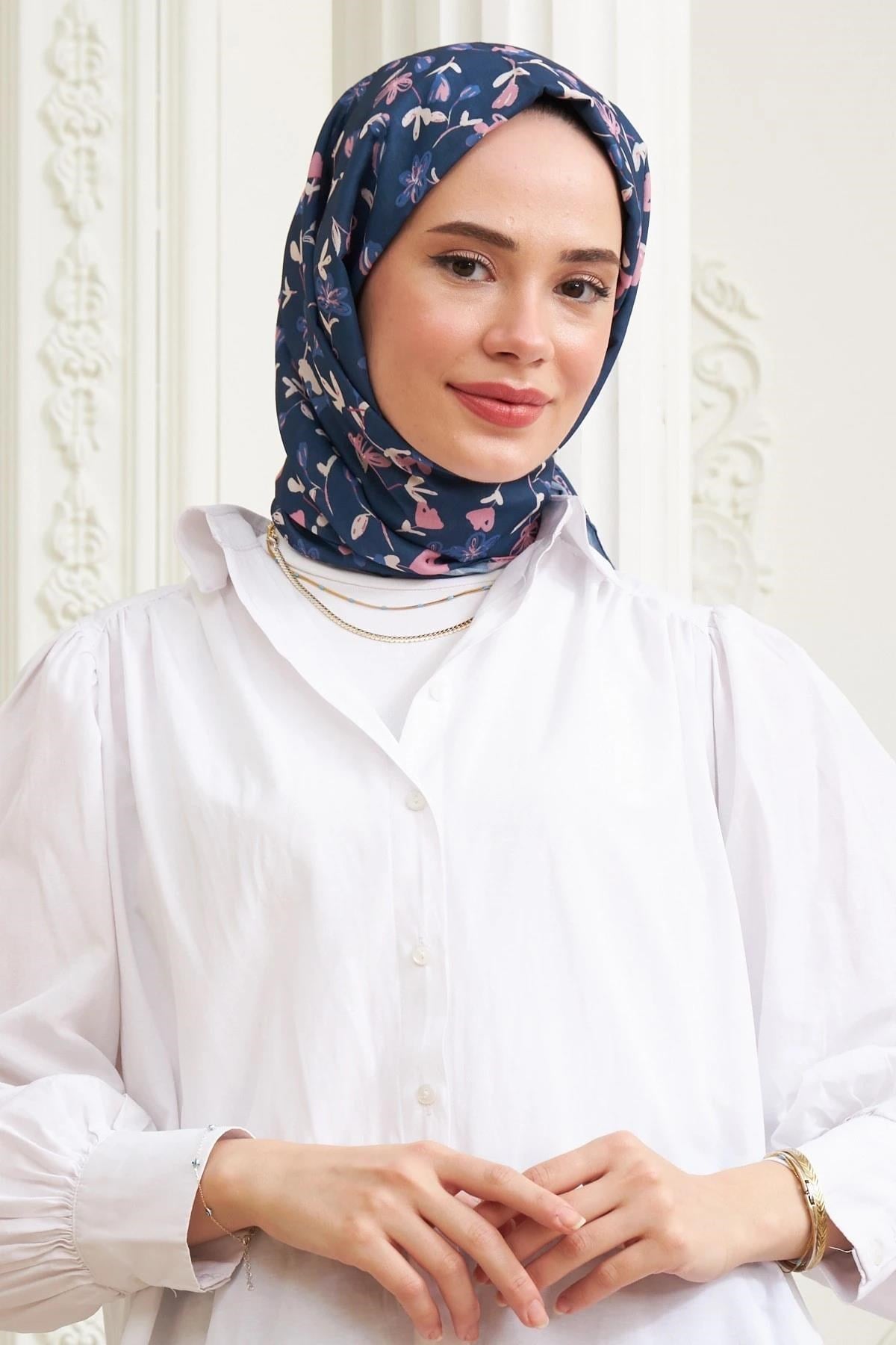 Lily Pamuk Viskon Şal Lacivert