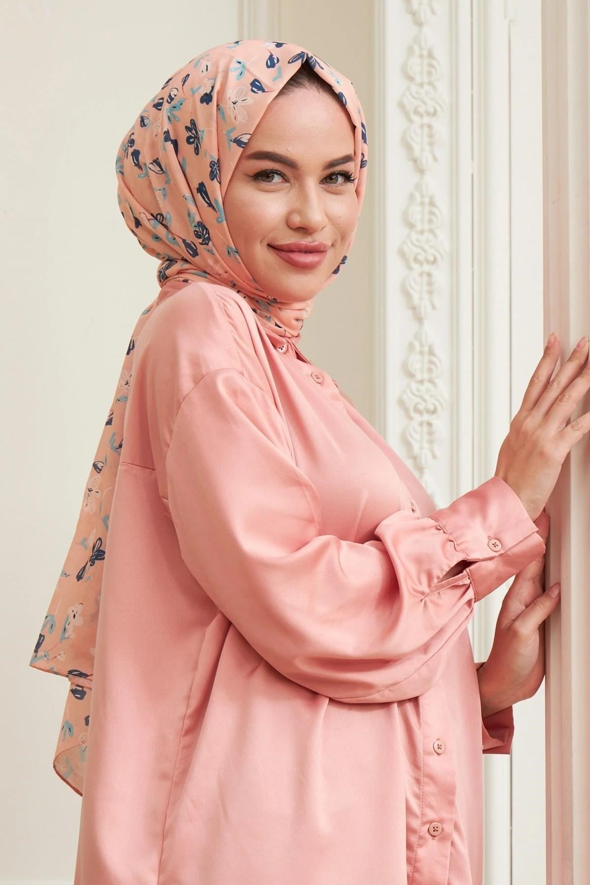 Lily Pamuk Viskon Şal Somon