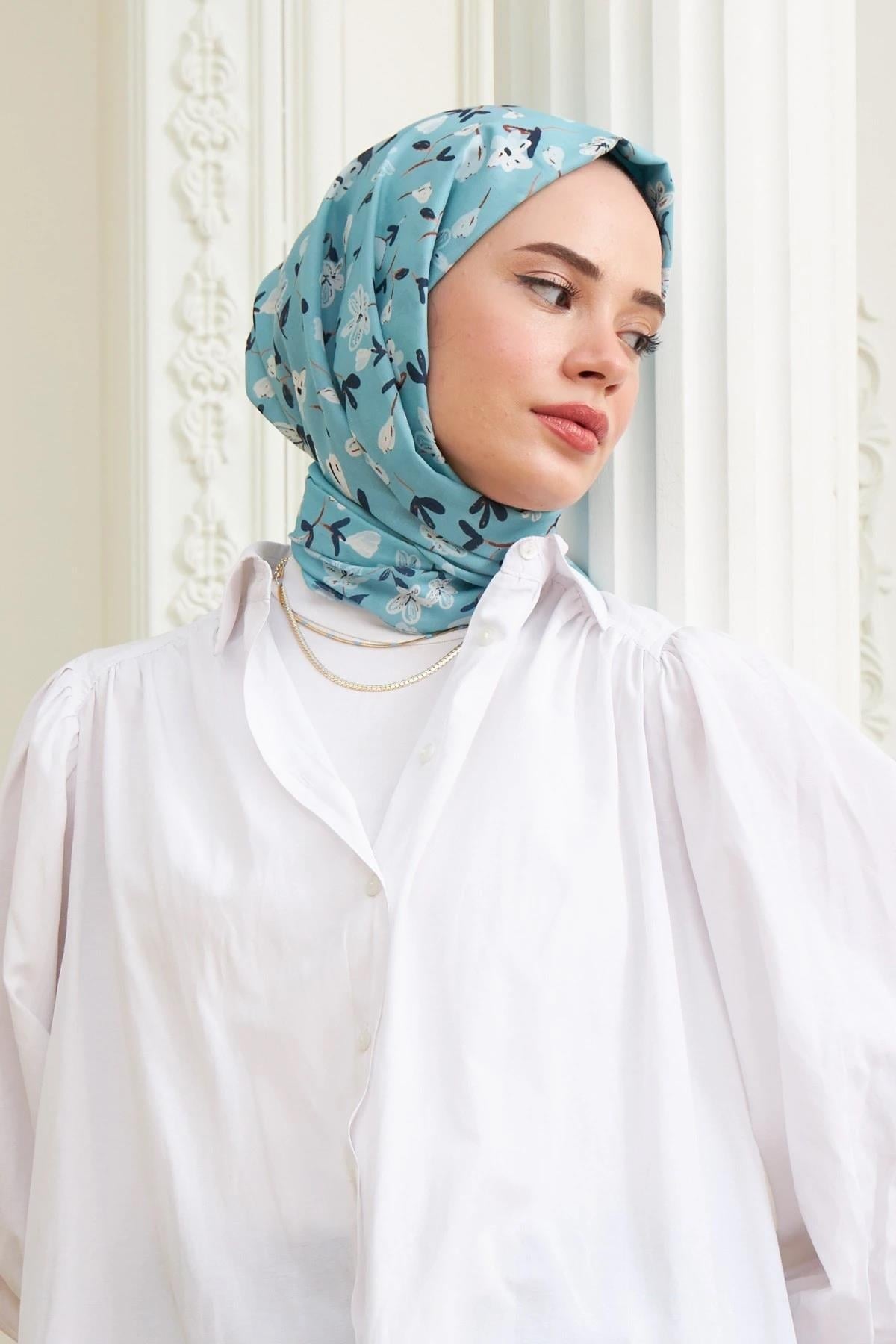 Lily Pamuk Viskon Şal Turkuaz