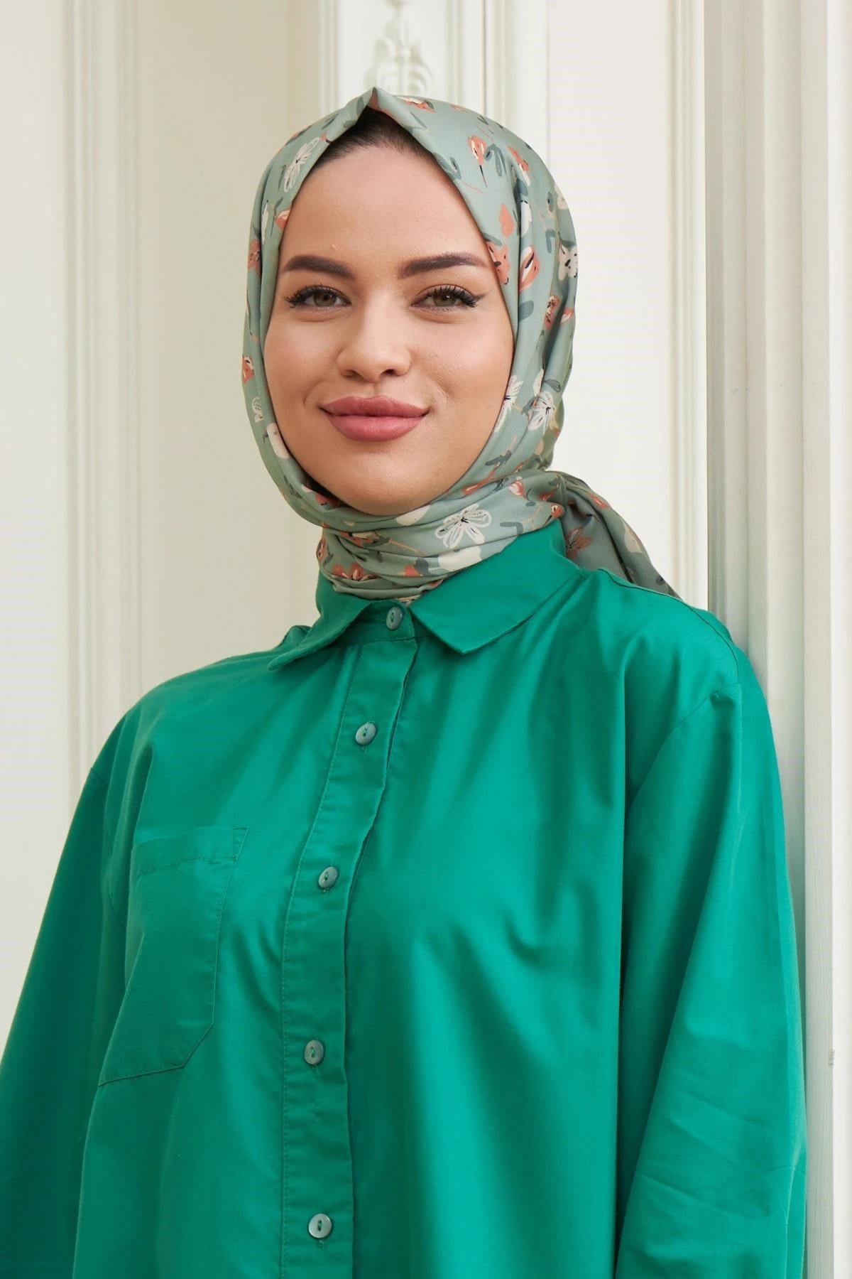 Lily Pamuk Viskon Şal Yeşil