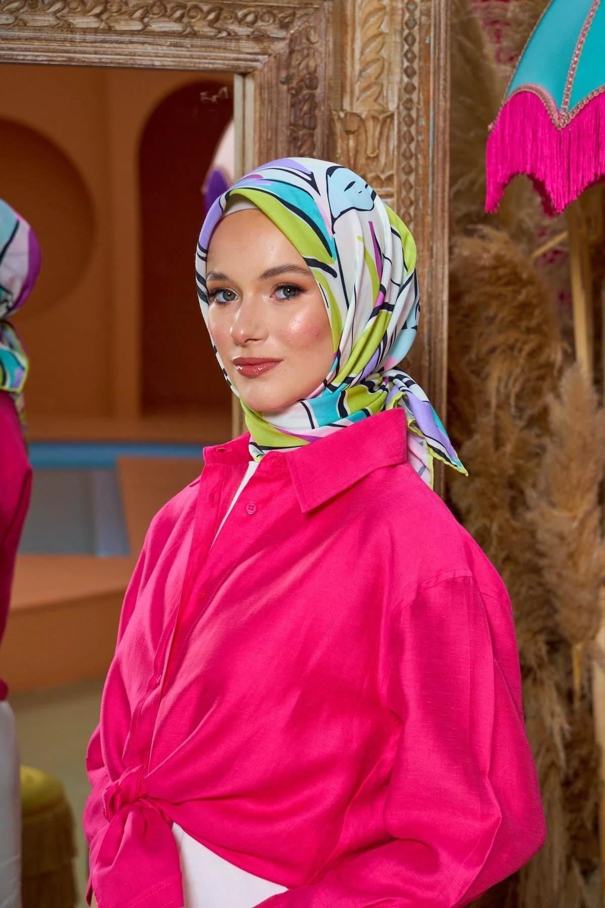 Marrakech Koleksiyon Soft Eşarp Açık Hardal Ametist 1199-06
