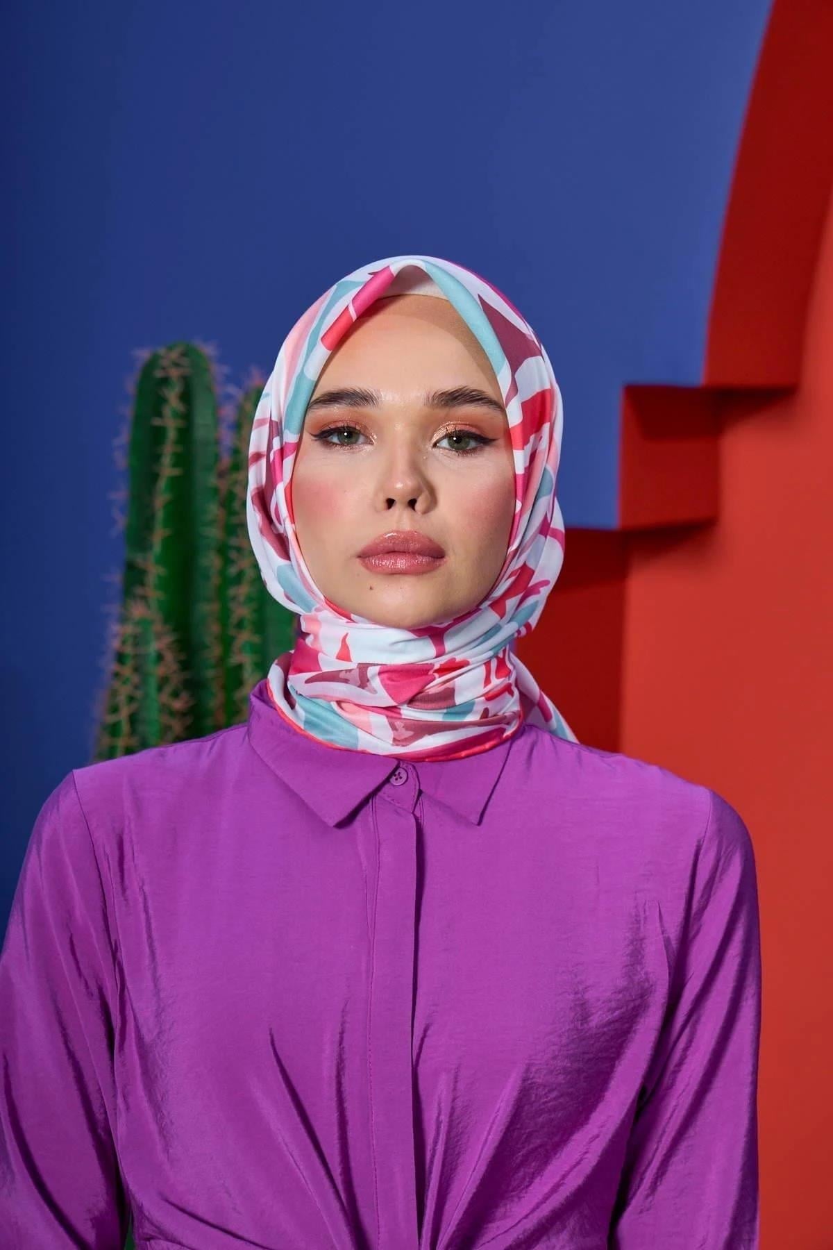 Marrakech Koleksiyon Soft Eşarp Menekşe Kırmızı 1206-08