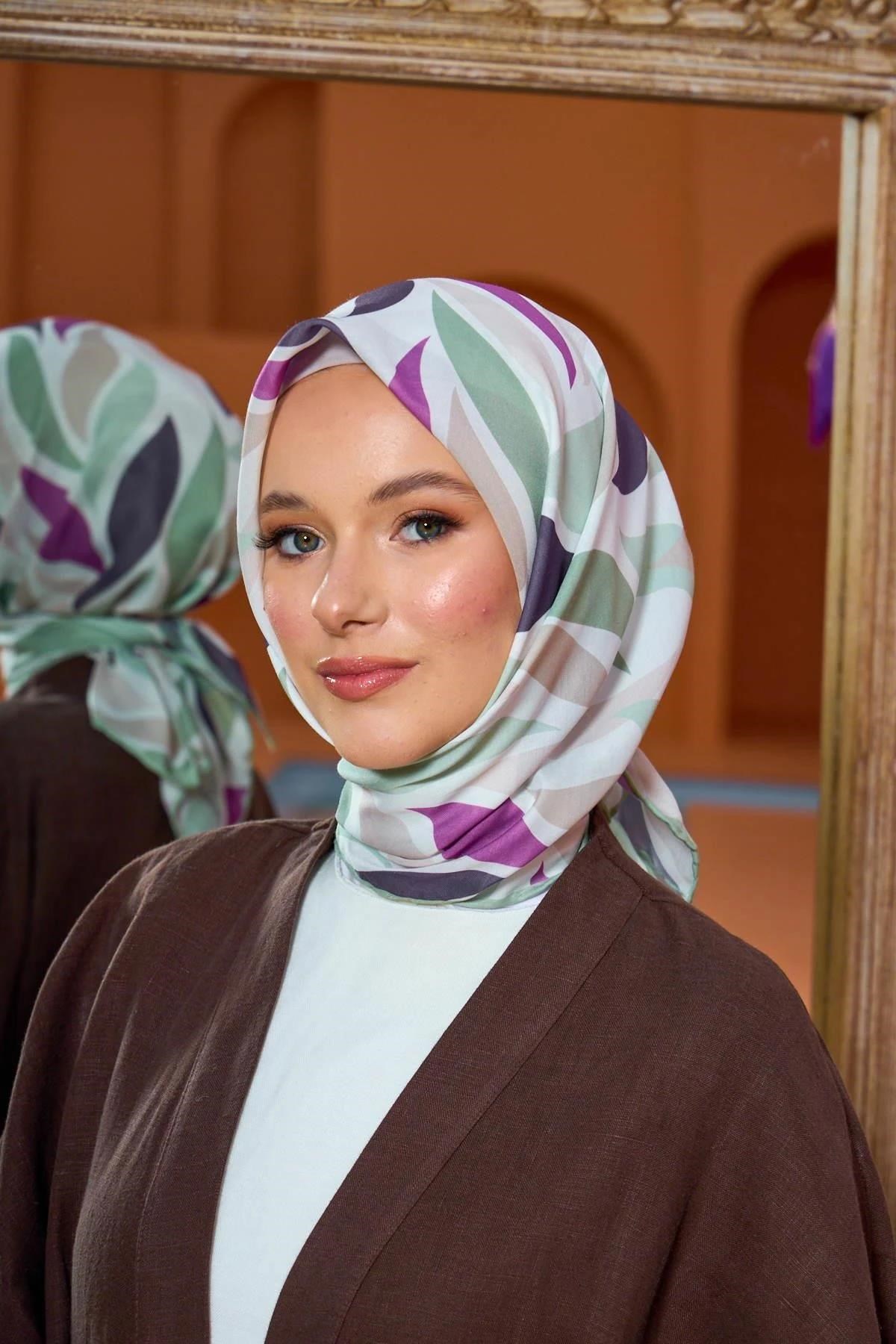 Marrakech Koleksiyon Soft Eşarp Su Yeşili Mor 1201-06
