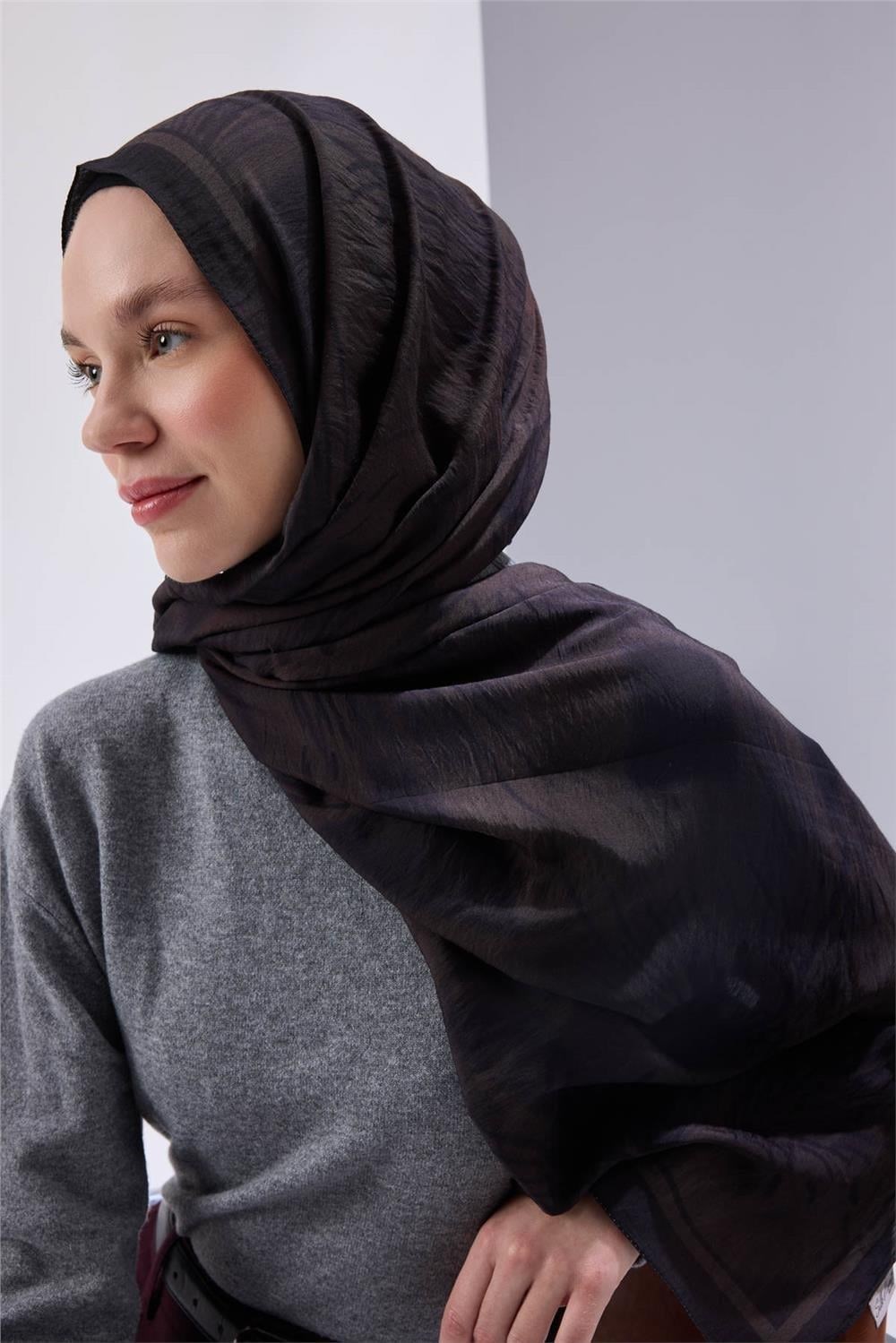 Mayda Şal Pera Lacivert İnce Dokulu Dökümlü 190x70