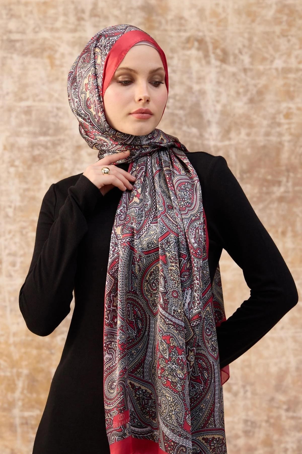Mercan Hint Vual Şal - 5003-08