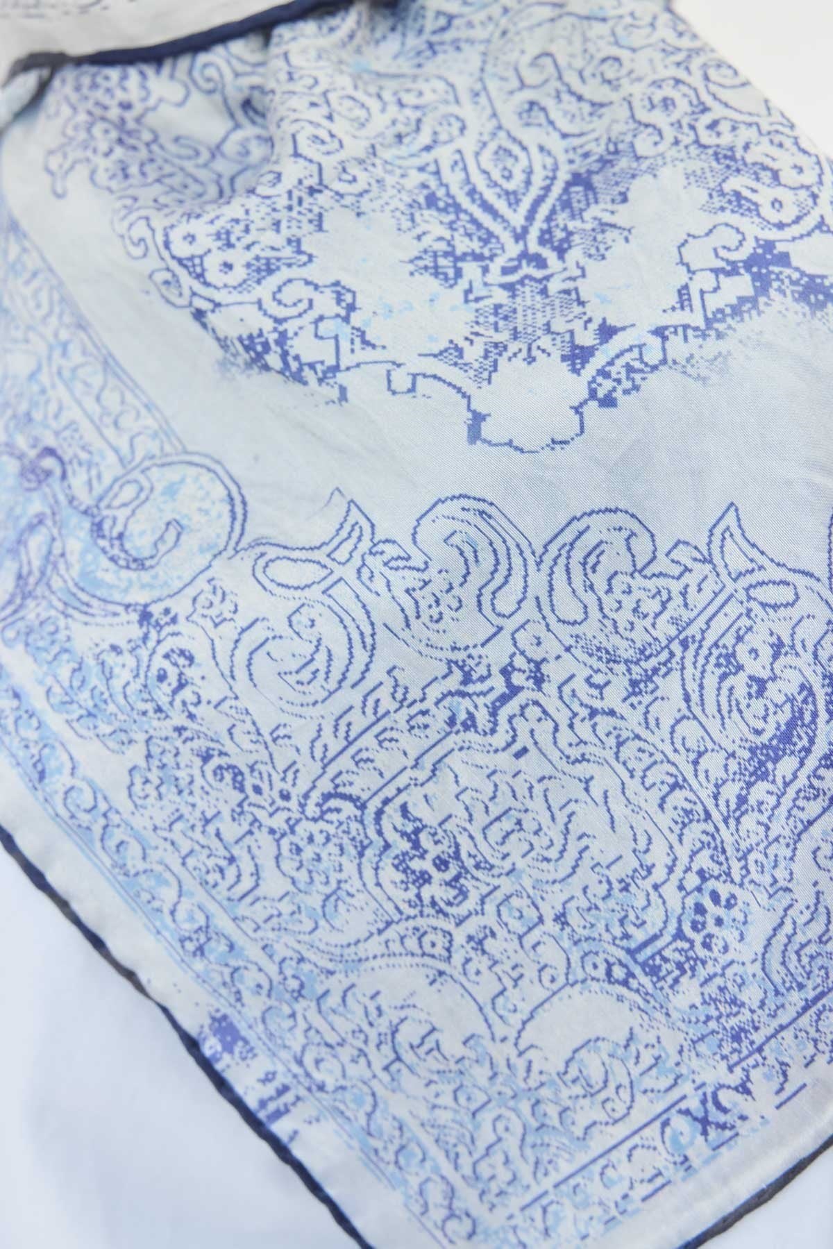 Monare Eşarp Etnik Motif Bebe Mavi 90x90