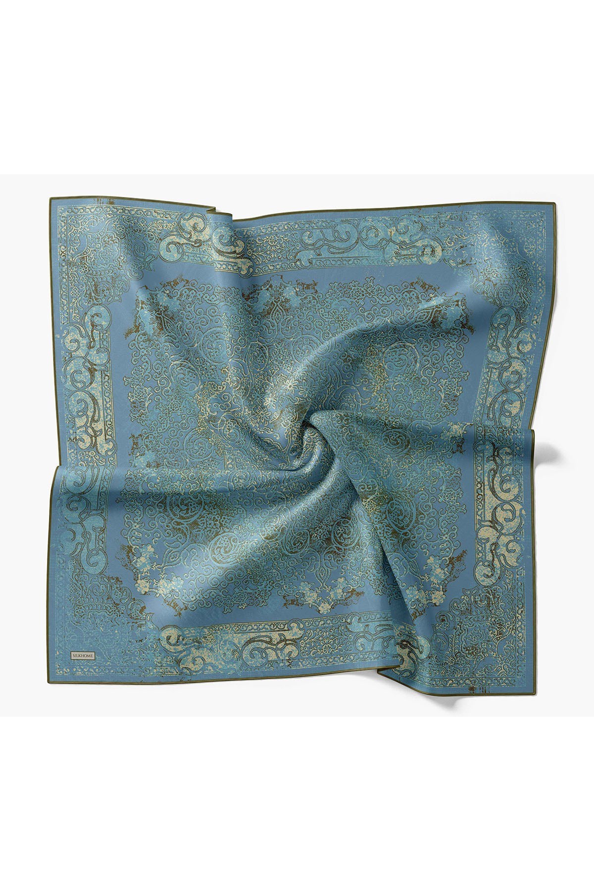Monare Eşarp Etnik Motif Mavi 90x90