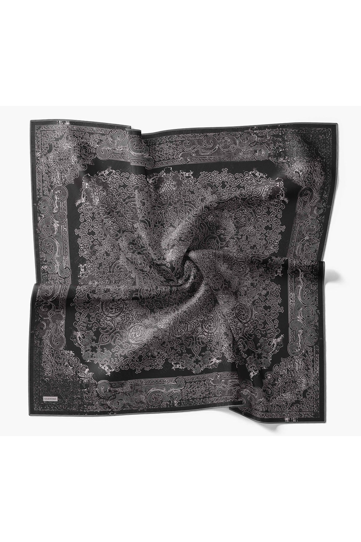 Monare Eşarp Etnik Motif Siyah 90x90
