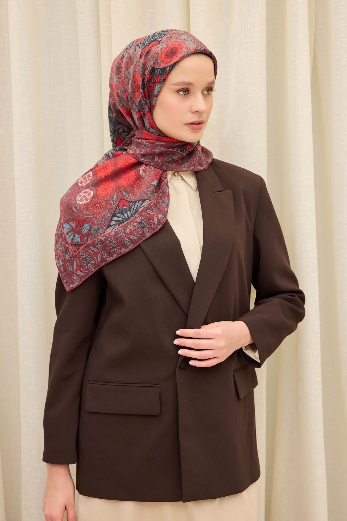 Monare Eşarp Lora Bordo 90x90