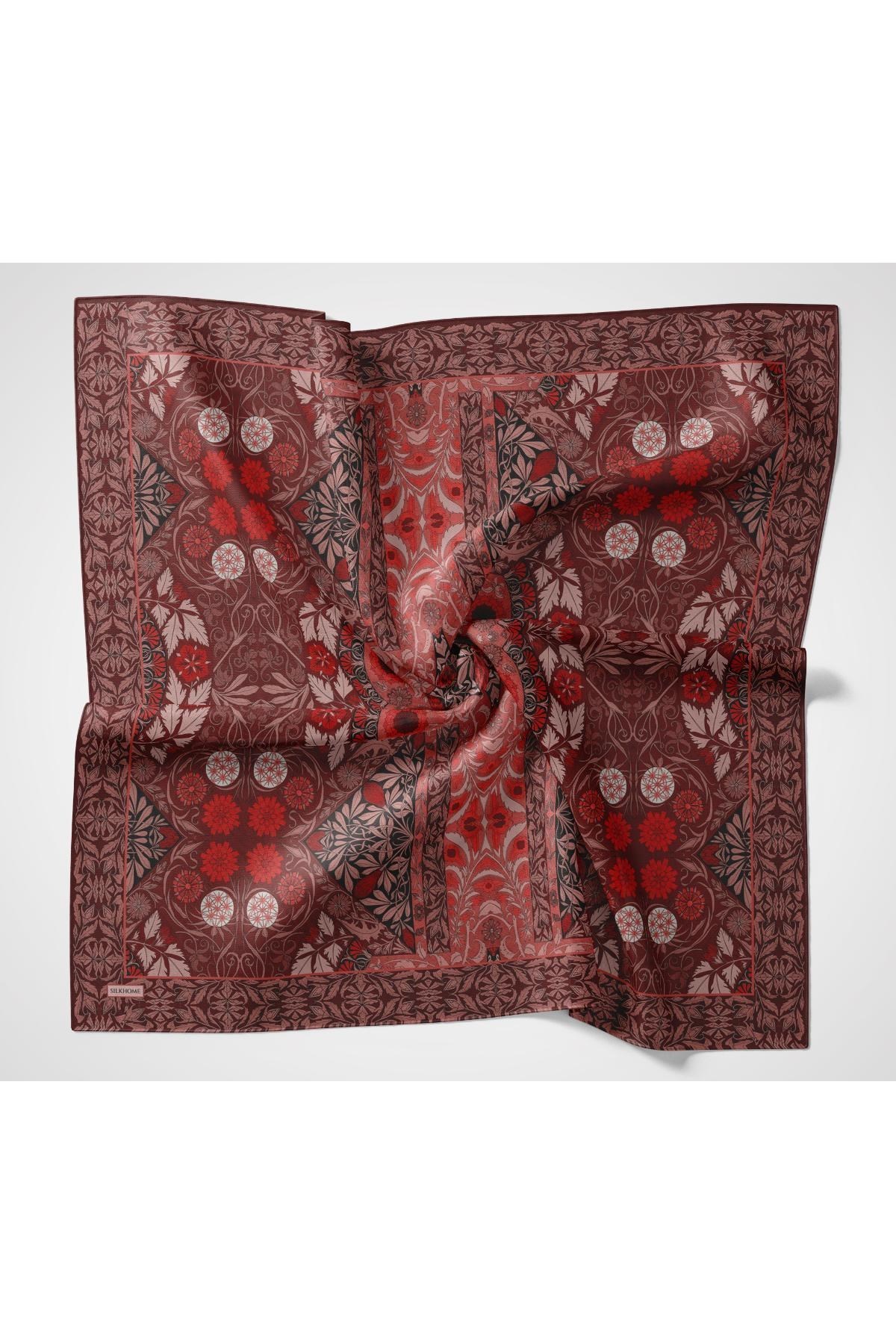 Monare Eşarp Lora Koyu Bordo 90x90