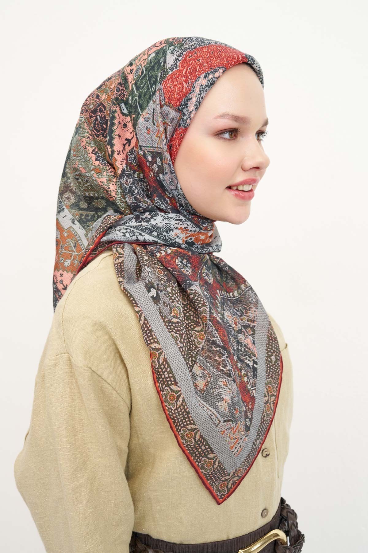 Monare Eşarp Modern Gri 90x90