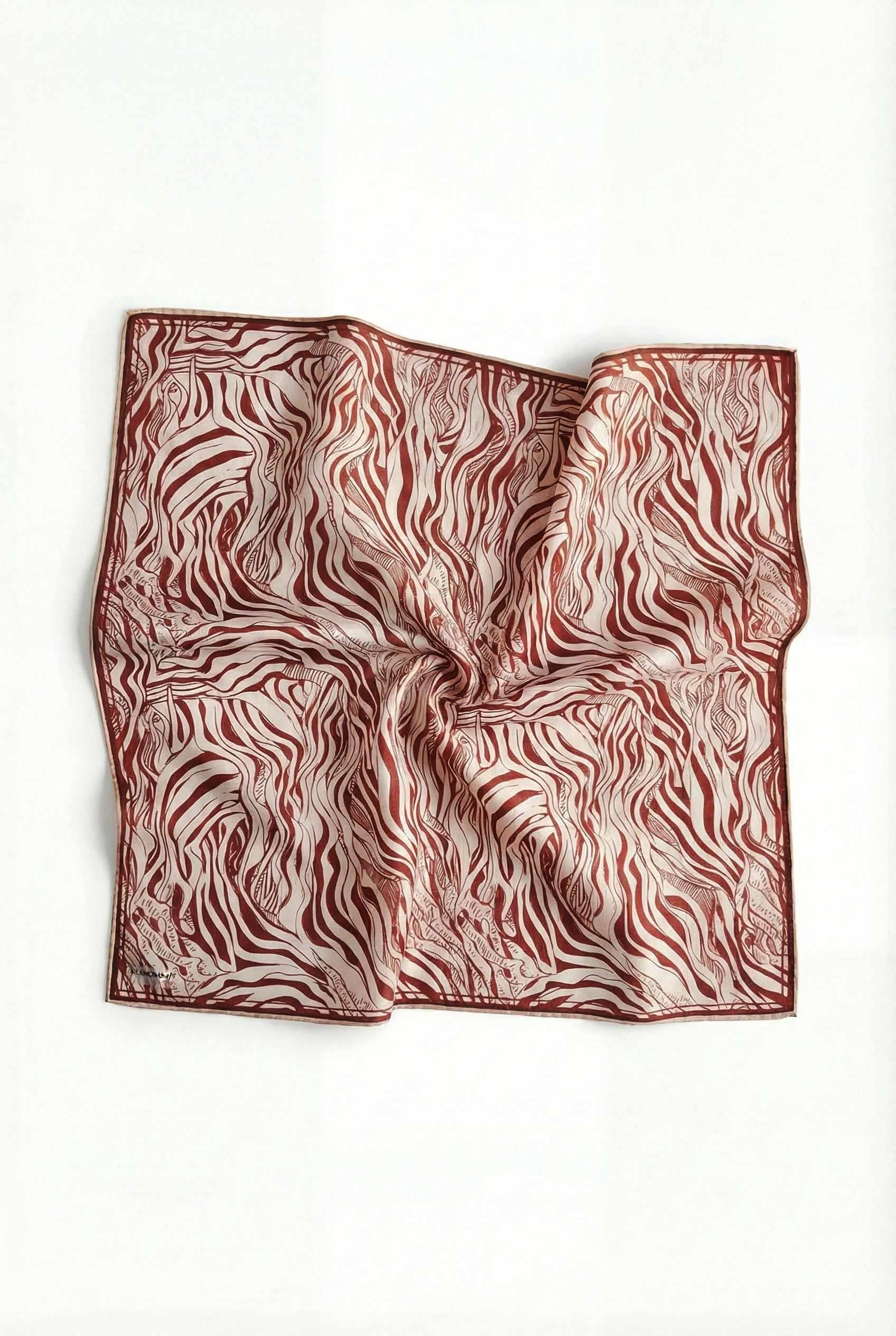 Pamuk Karışımlı Eşarp Pudra Zebra Desen Soft Dokulu Kaymaz 90X90