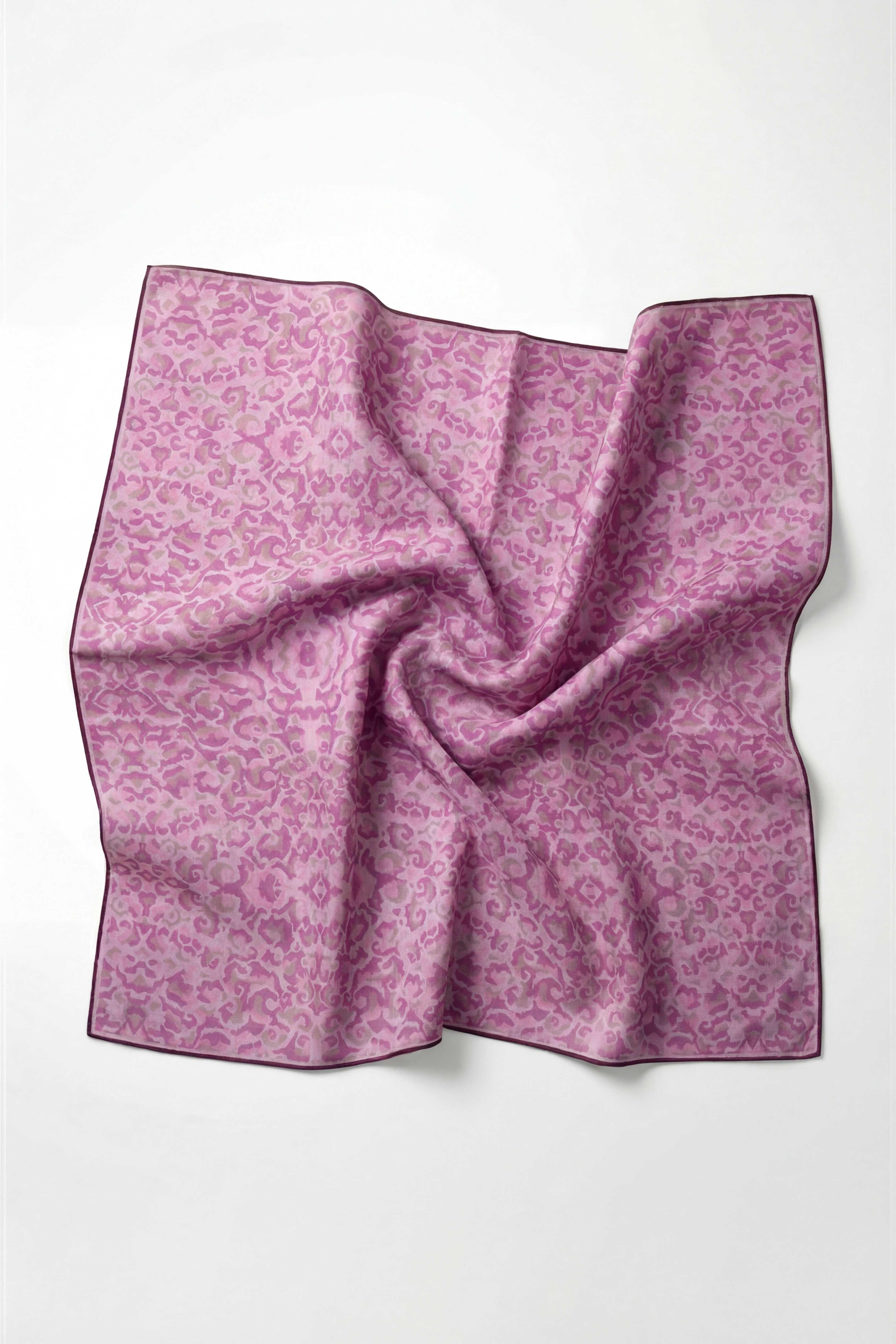 Pamuk Karışımlı Soft Eşarp Sis Motif Desen Pembe 90X90