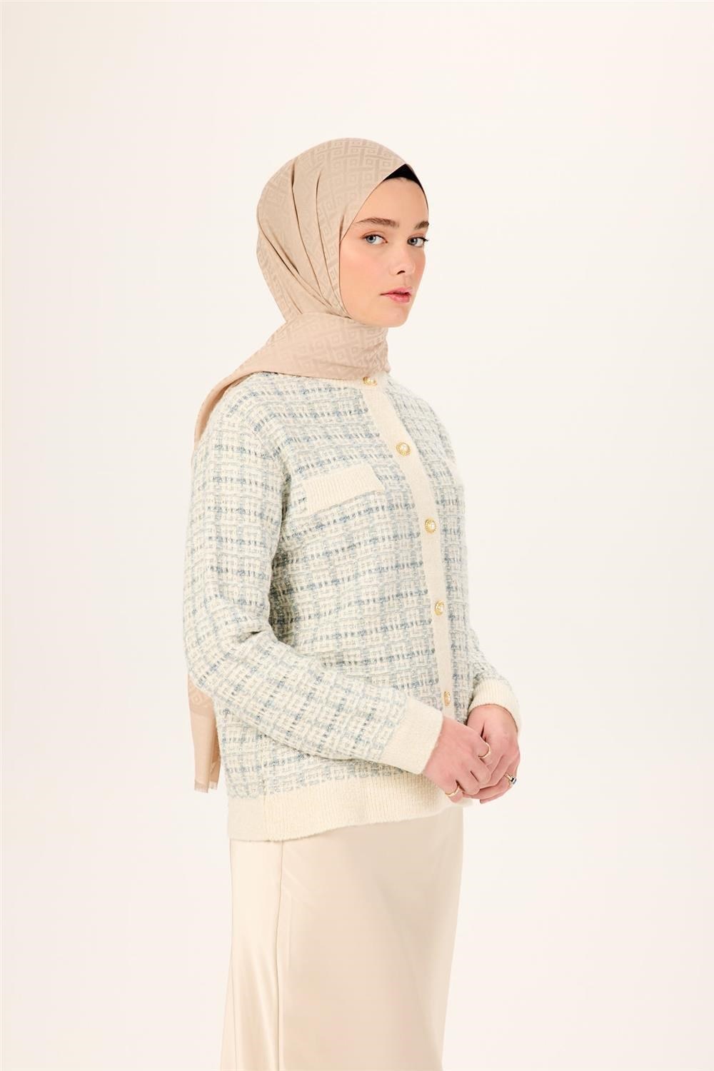 Pamuk Polyester Liva Şal Bej Dokulu Nefes Alan Doğal Yapılı 90x200