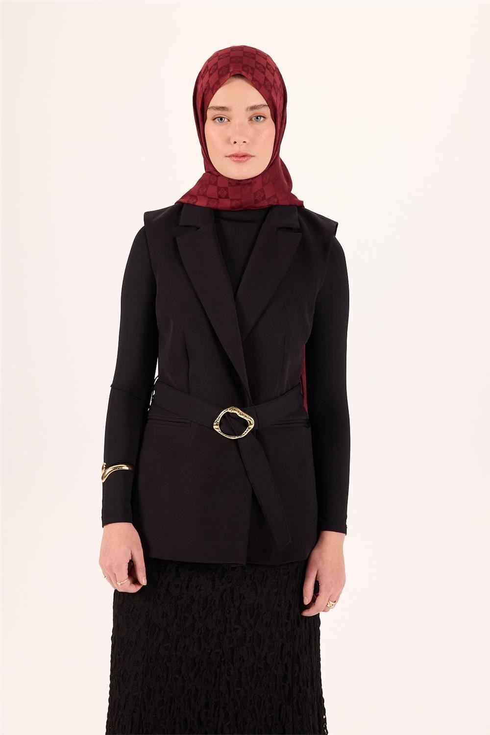 Pamuk Polyester Liva Şal Bordo Dokulu Nefes Alan 90x200