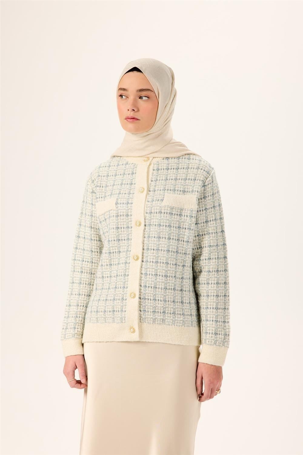 Pamuk Polyester Liva Şal Ekru Dokulu Nefes Alan Doğal Yapılı 90x200