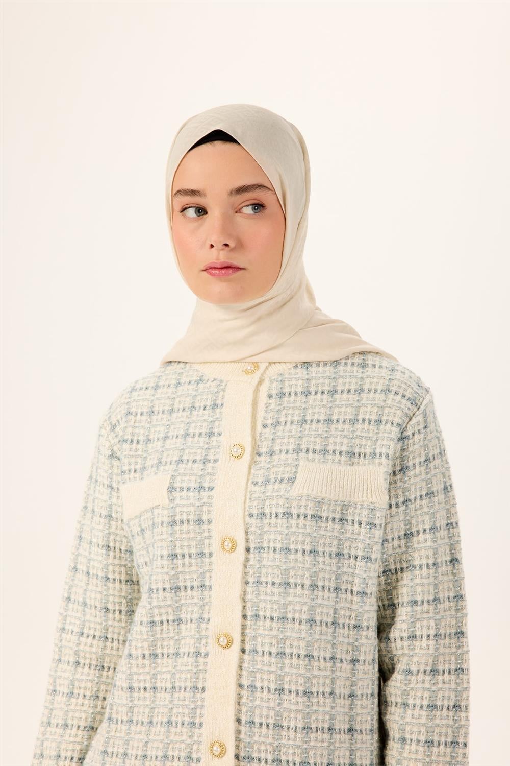 Pamuk Polyester Liva Şal Ekru Dokulu Nefes Alan Doğal Yapılı 90x200