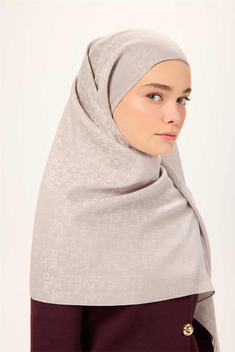 Pamuk Polyester Liva Şal Gümüş Dokulu Nefes Alan 90x200