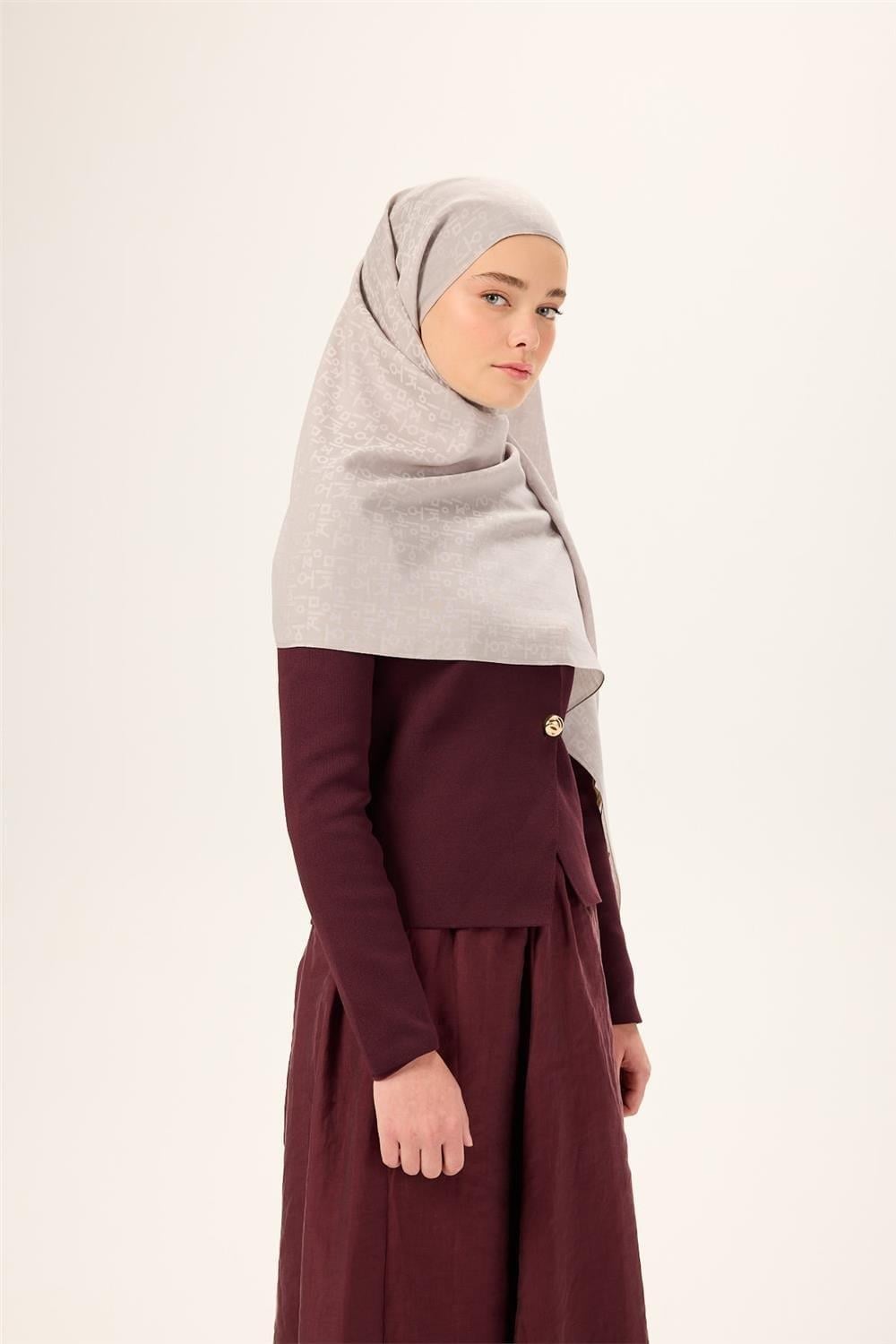 Pamuk Polyester Liva Şal Gümüş Dokulu Nefes Alan 90x200