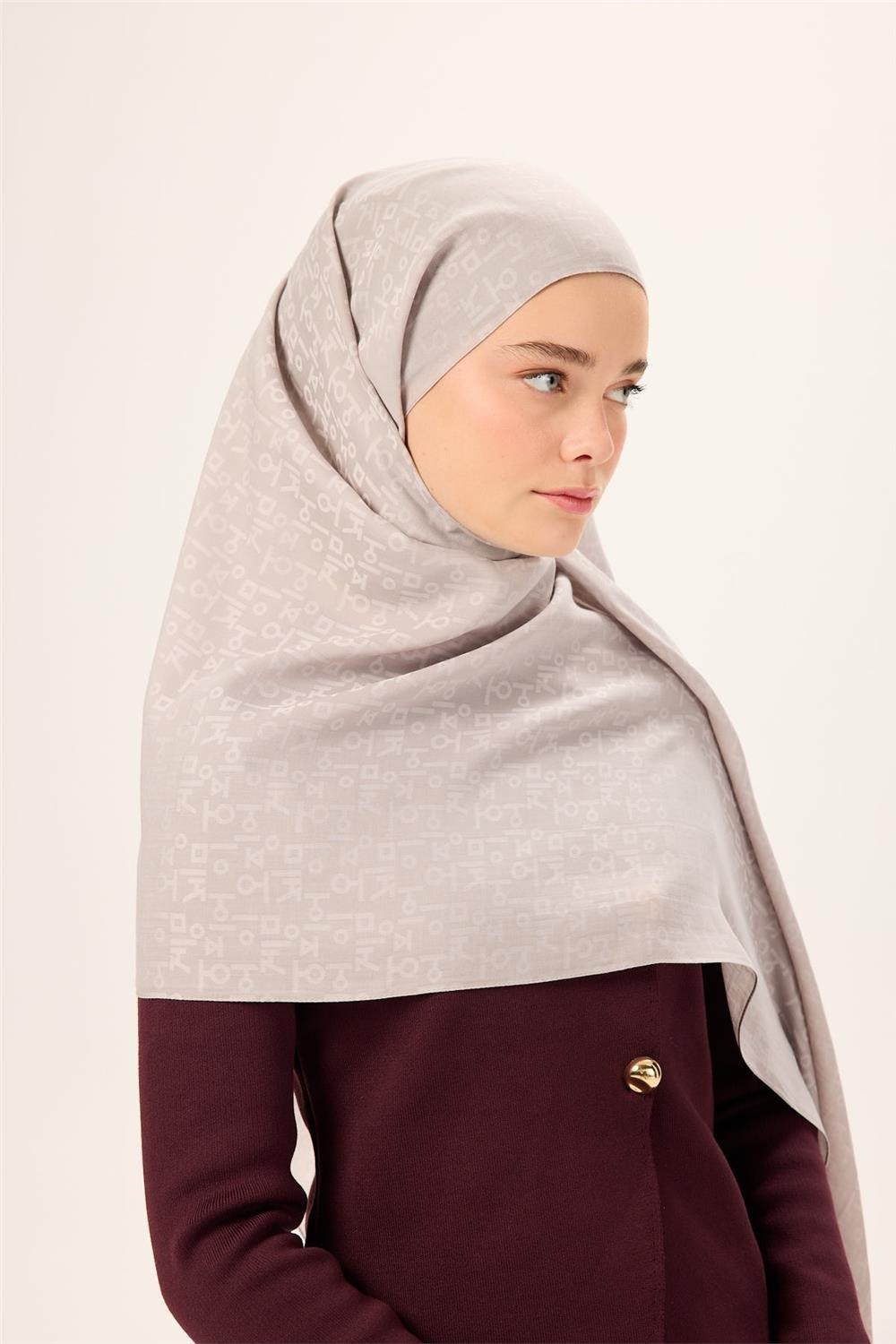 Pamuk Polyester Liva Şal Gümüş Dokulu Nefes Alan 90x200