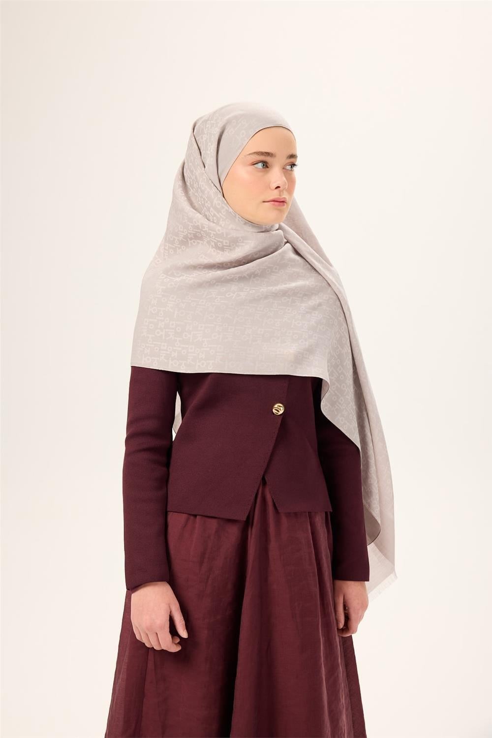 Pamuk Polyester Liva Şal Gümüş Dokulu Nefes Alan 90x200
