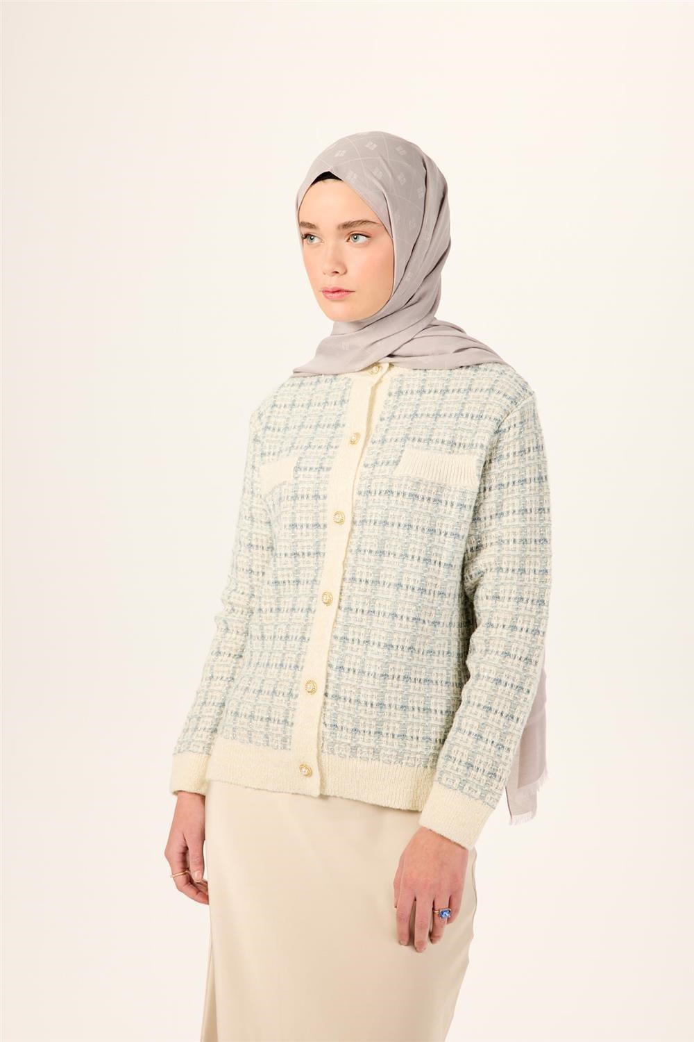Pamuk Polyester Liva Şal Gümüş Düz Dokulu Tok Duruşlu 90x200