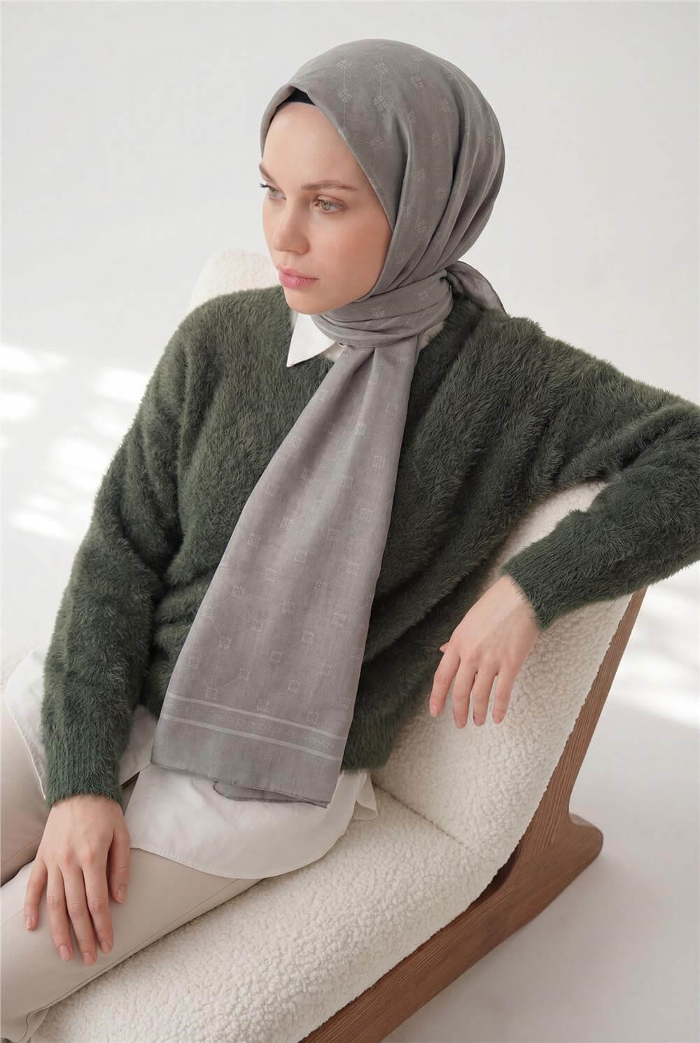Pamuk Polyester Liva Şal Gümüş Nefes Alan Dokulu 90x200