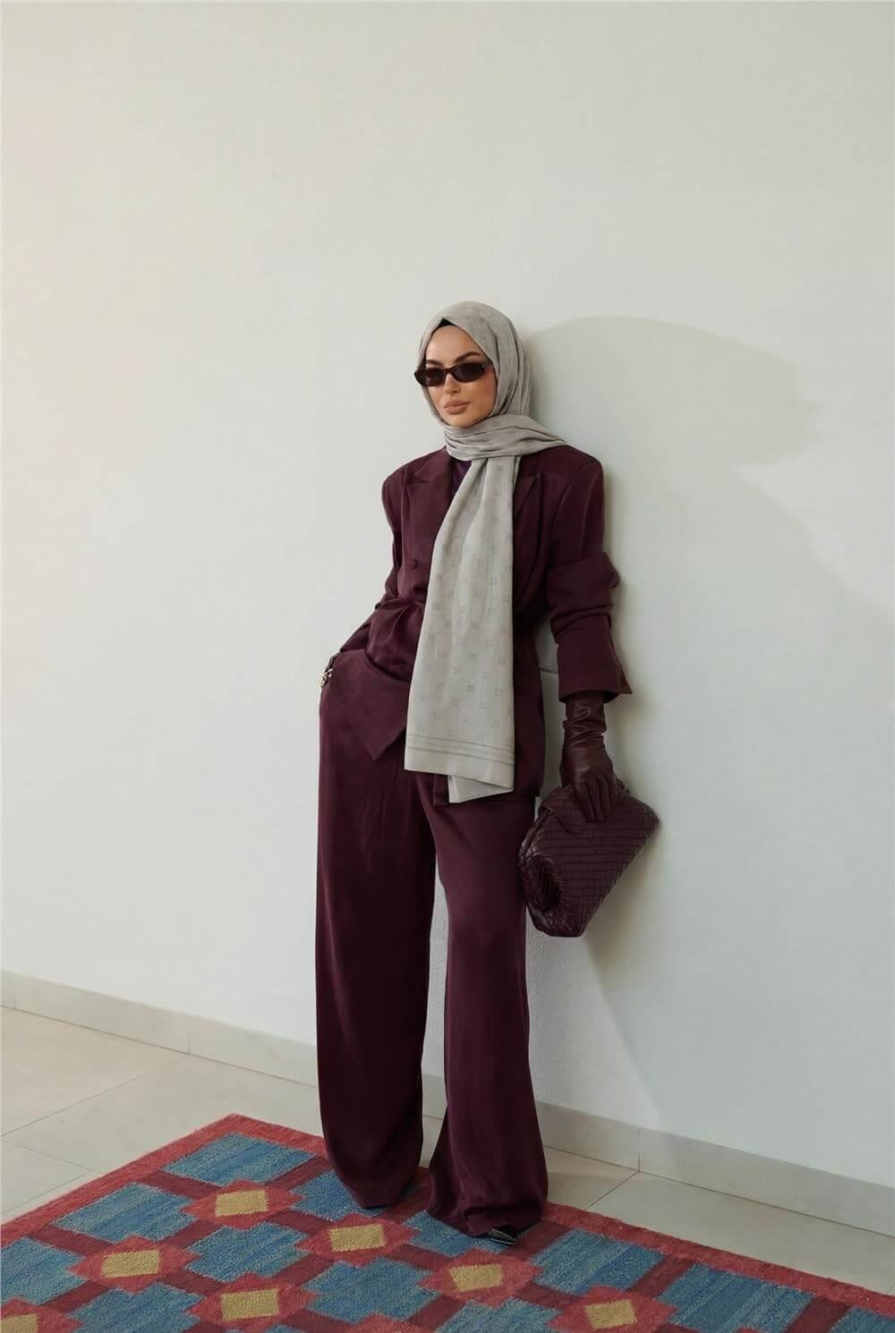 Pamuk Polyester Liva Şal Koyu Taş Nefes Alan Dokulu 90x200
