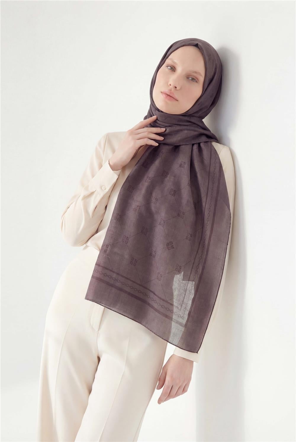 Pamuk Polyester Liva Şal Lavanta Nefes Alan Dokulu 90x200