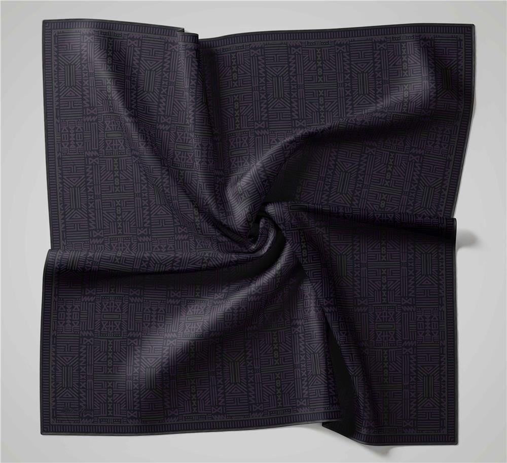 Pamuk Polyester Soft Eşarp Açık Gri Geometrik Desenli Kaymaz Dokulu Tok Duruşlu 90x90