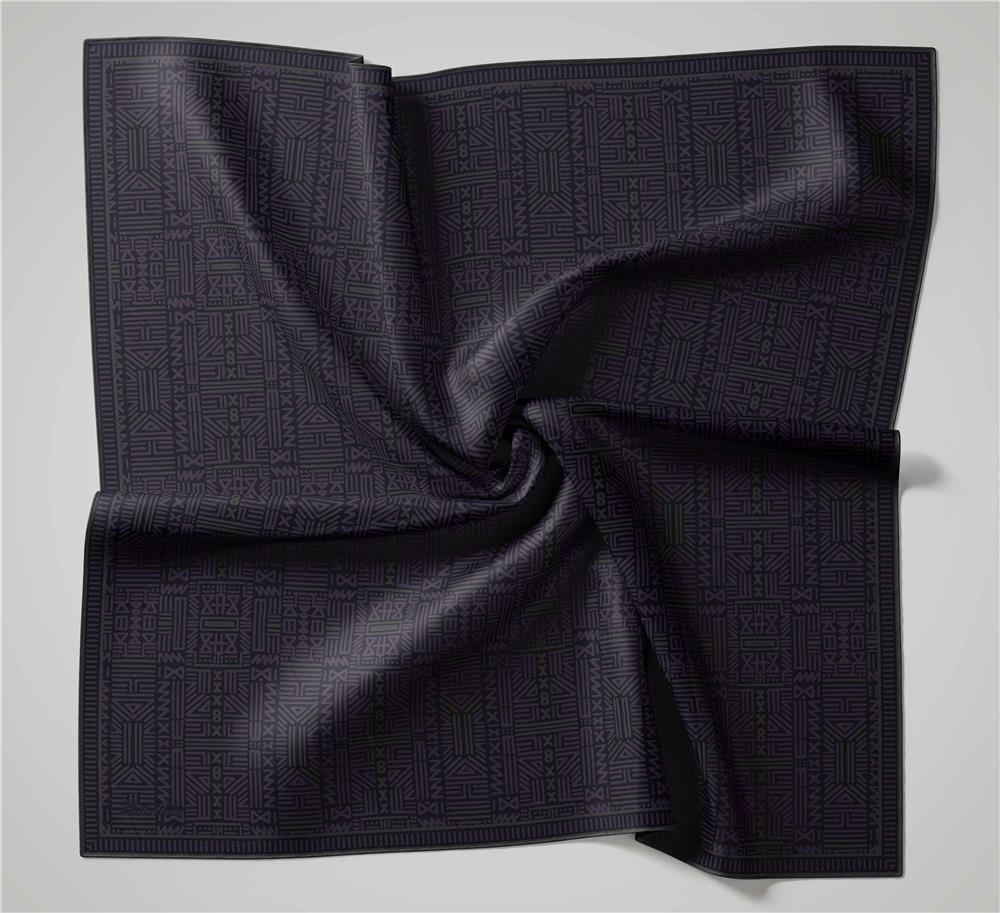 Pamuk Polyester Soft Eşarp Geometrik Desen Açık Gri 90*90