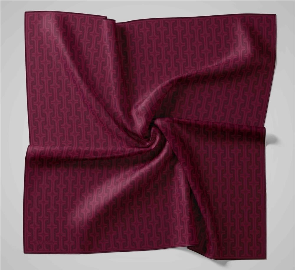 Pamuk Polyester Soft Eşarp Geometrik Desen Eflatun 90x90