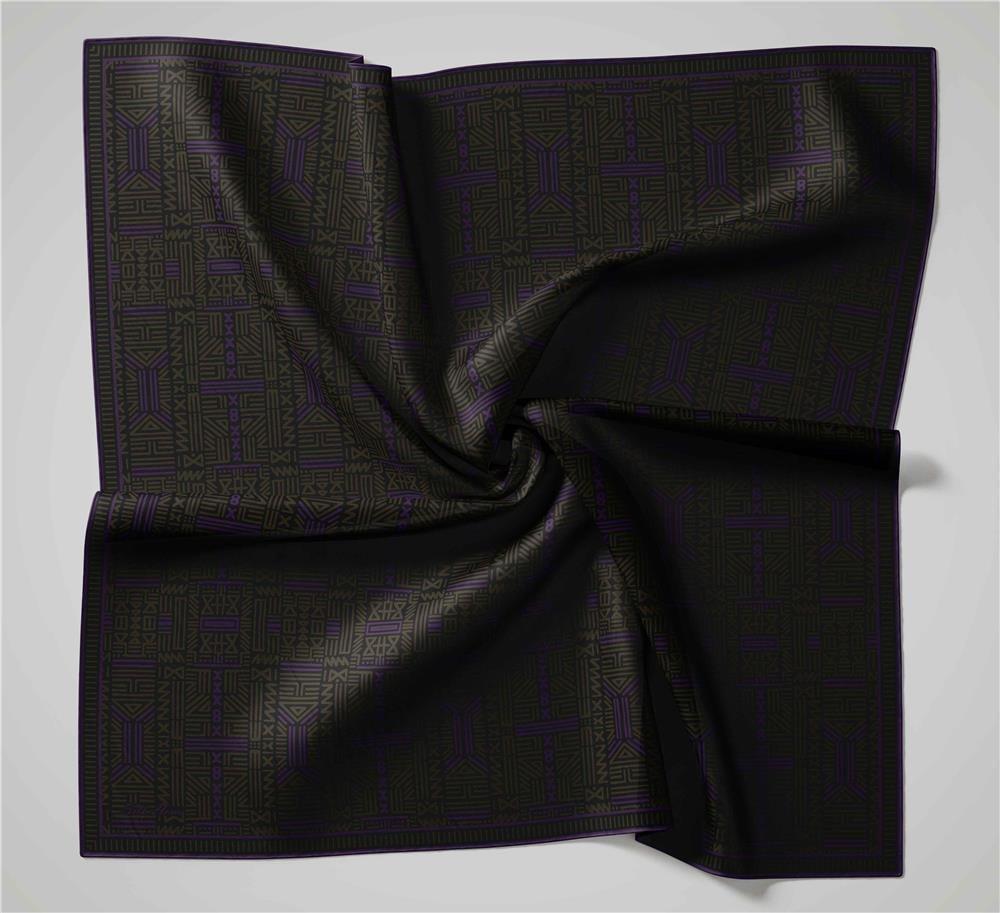 Pamuk Polyester Soft Eşarp Geometrik Desen Koyu Yeşil 90*90