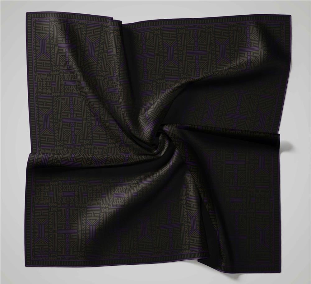 Pamuk Polyester Soft Eşarp Koyu Yeşil Geometrik Desenli Kaymaz Dokulu Tok Duruşlu 90x90