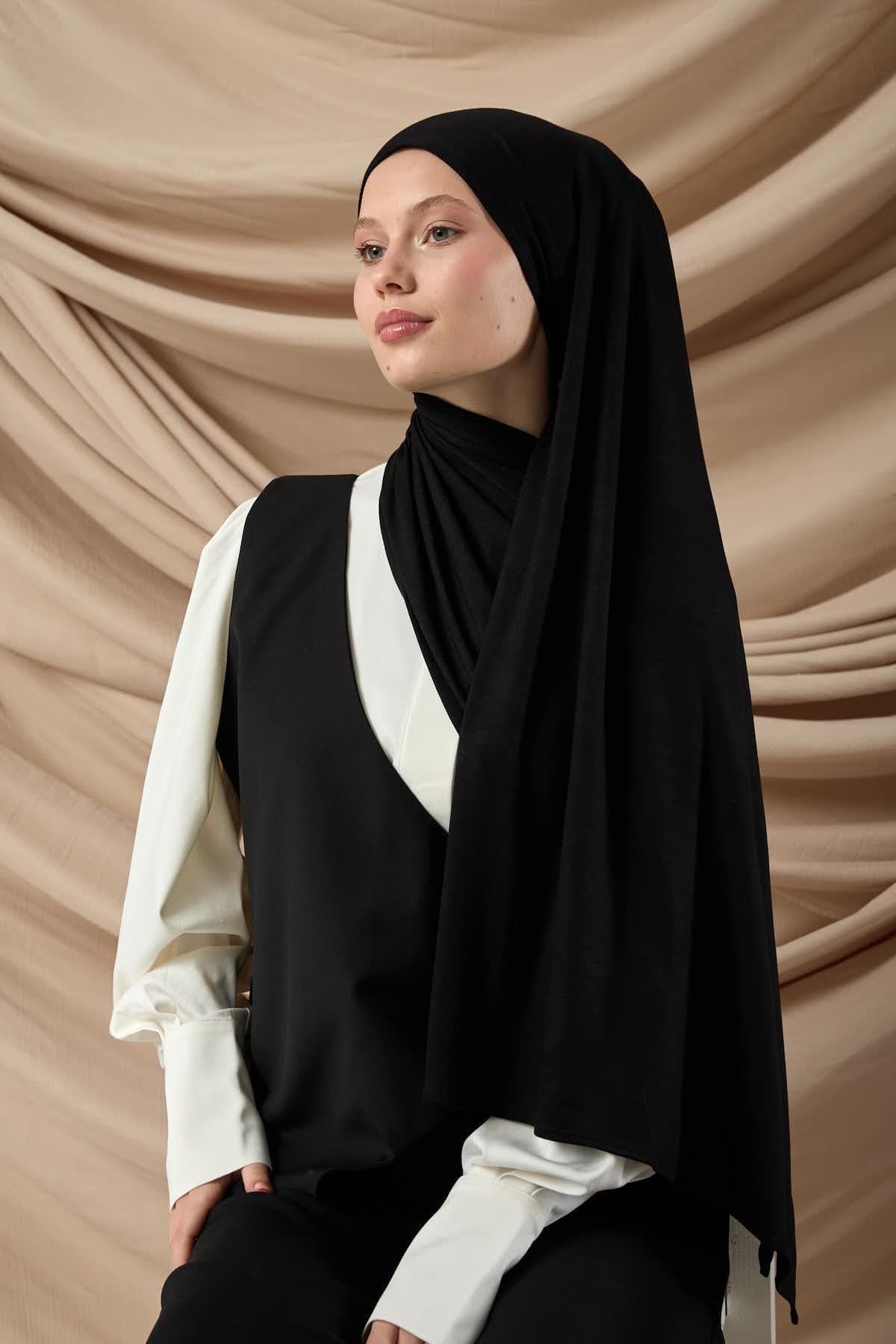 Premium Penye Şal 65002-01 Siyah