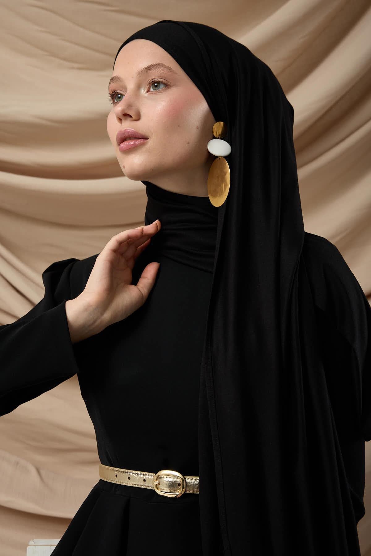 Premium Penye Şal 65002-01 Siyah