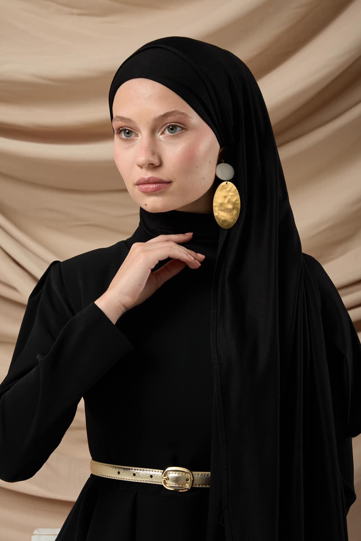 Premium Penye Şal 65002-01 Siyah