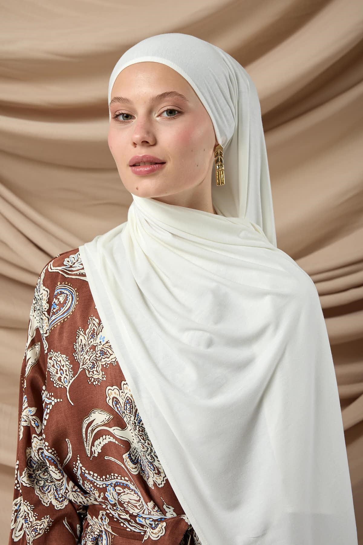 Premium Penye Şal 65002-05 Krem