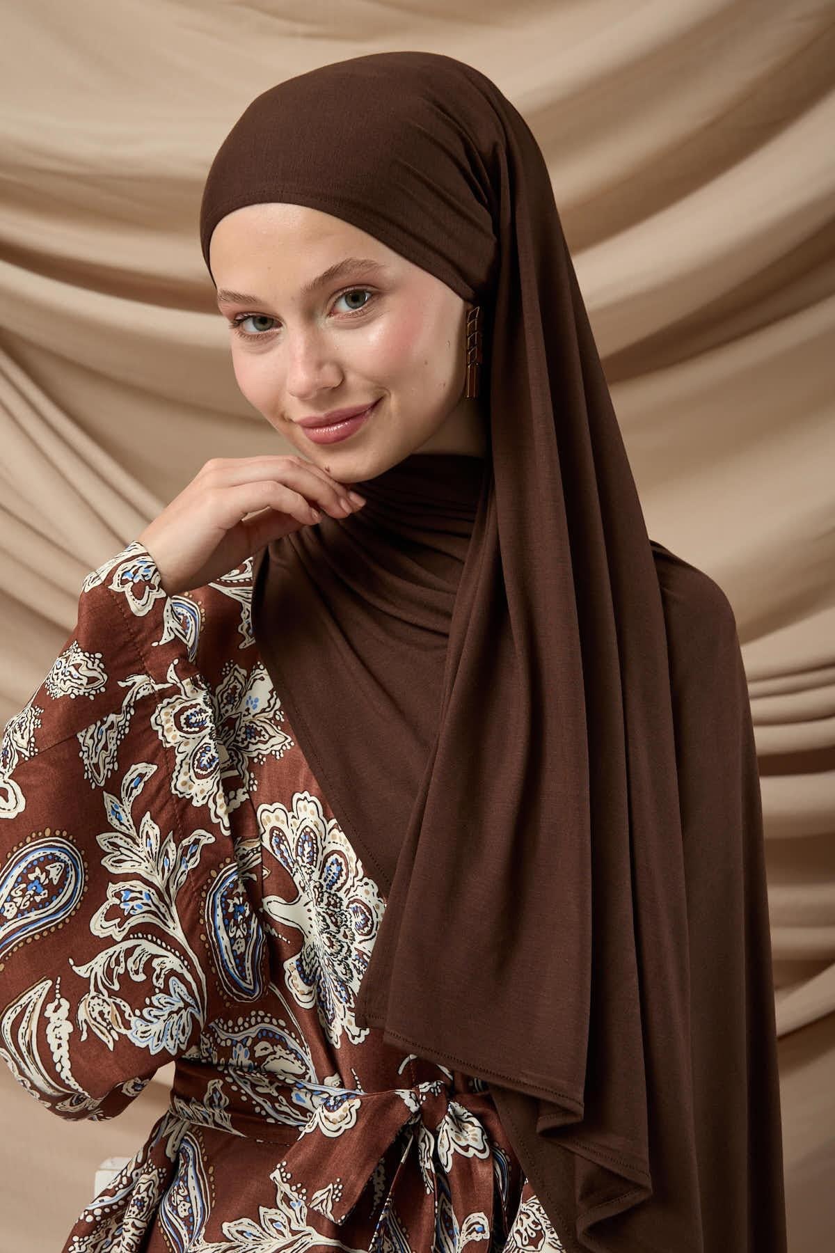 Premium Penye Şal 65002-08 Kahverengi
