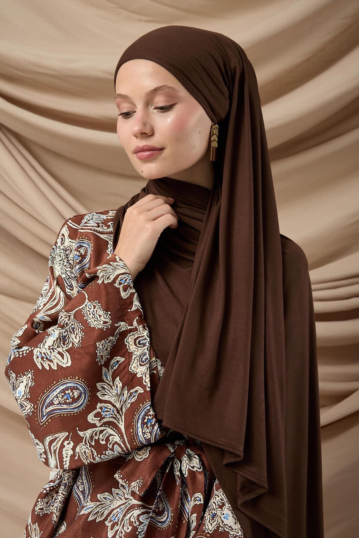 Premium Penye Şal 65002-08 Kahverengi