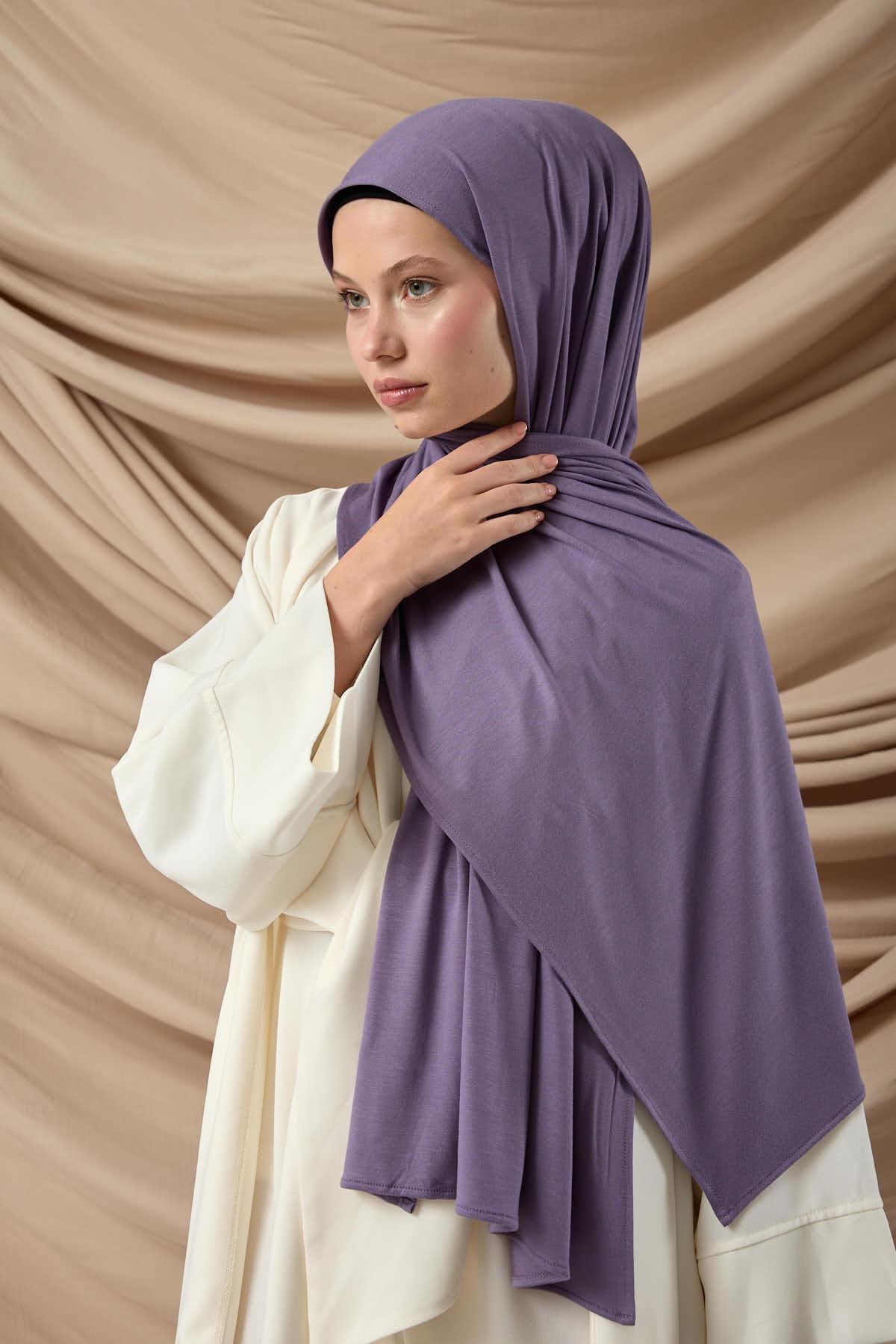 Premium Penye Şal 65002-18 Mürdüm