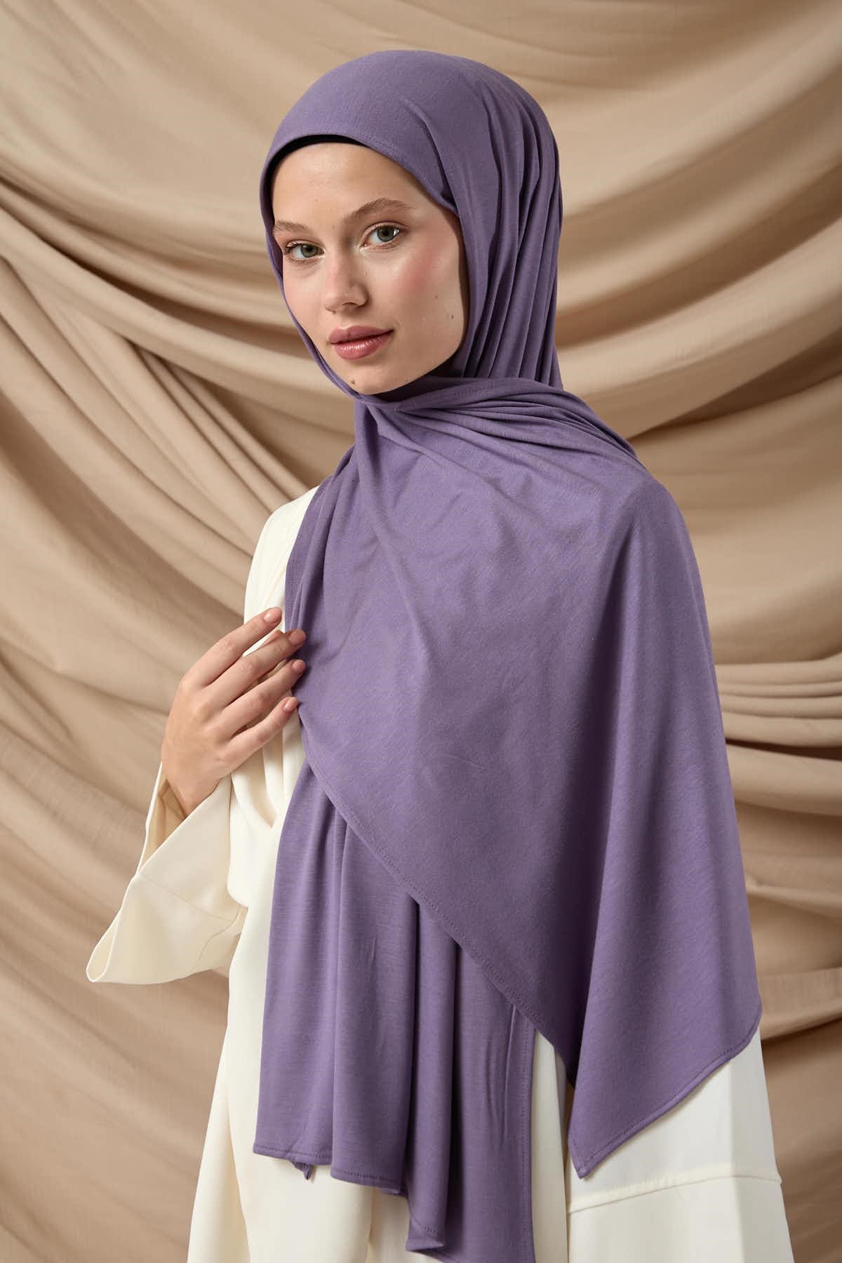 Premium Penye Şal 65002-18 Mürdüm