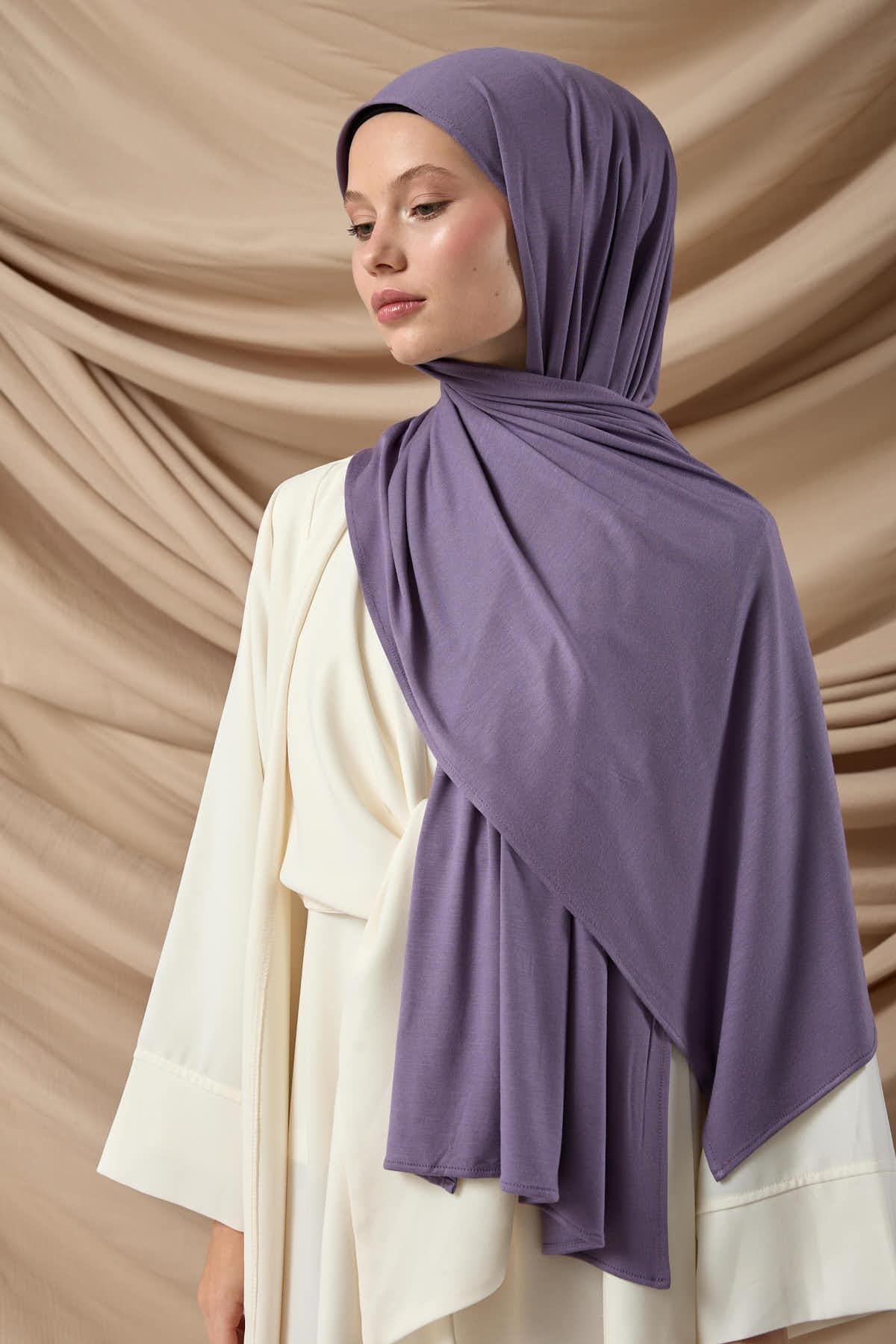 Premium Penye Şal 65002-18 Mürdüm