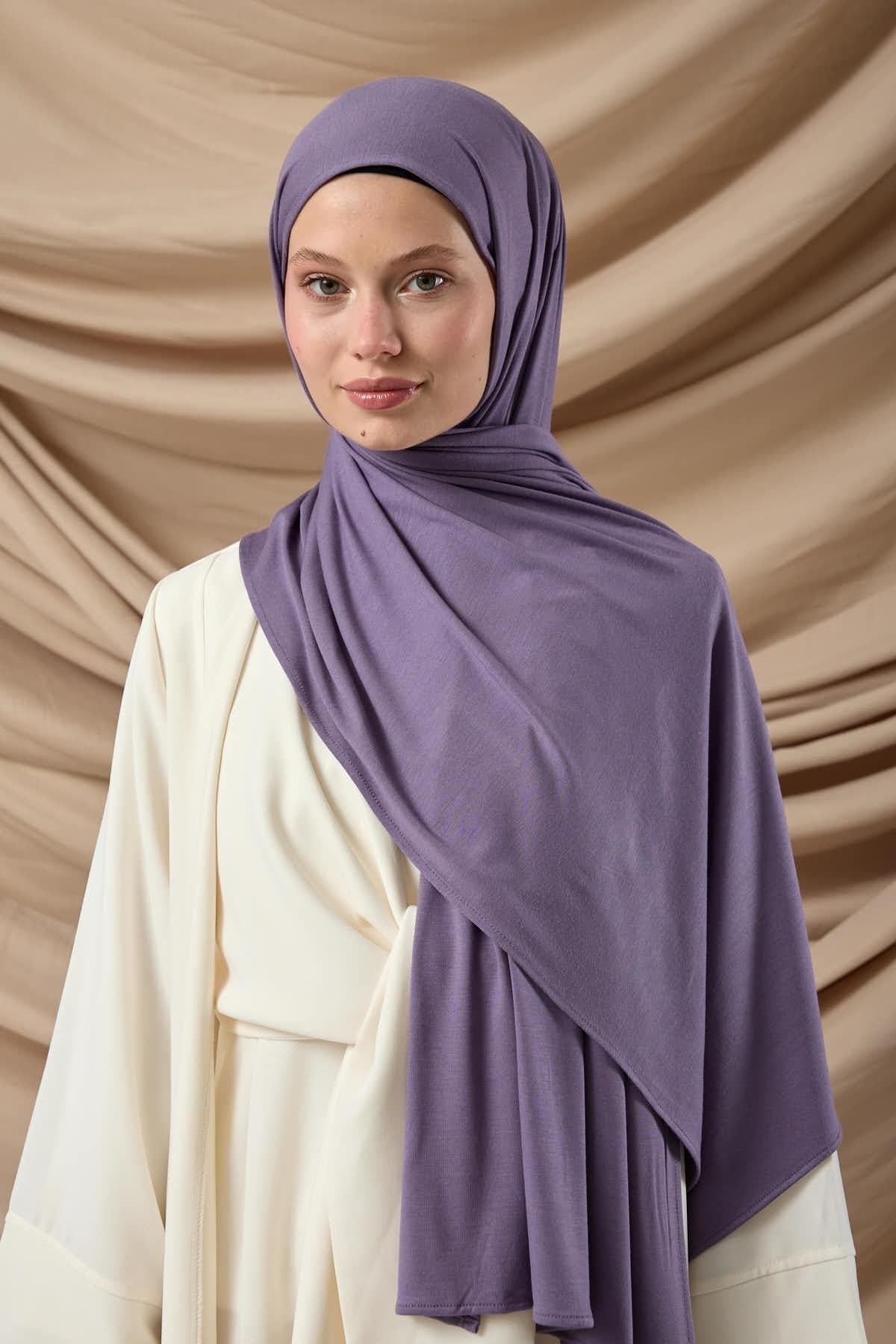 Premium Penye Şal 65002-18 Mürdüm