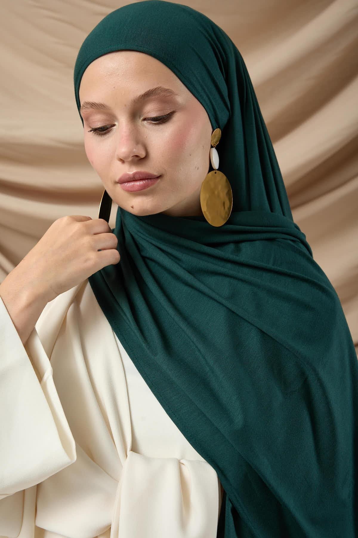 Premium Penye Şal 65002-21 Zümrüt