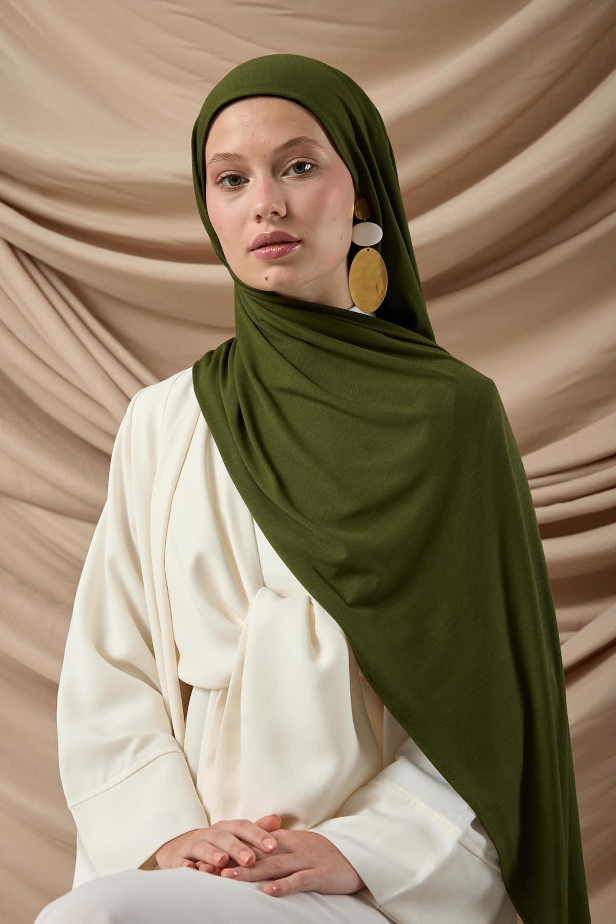 Premium Penye Şal 65002-26 Haki
